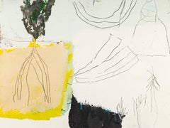 Radice gialla, 2024 - Natura morta astratta minimalista dipinta a olio, Whiting + Giallo