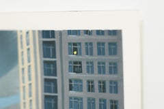 "Después de la lluvia" Edificios urbanos con cielo nublado en acrílico sobre papel