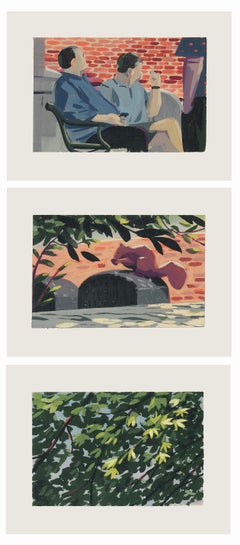 "Die drei Brüder" Acrylgemälde Triptychon von Tom Haugomat