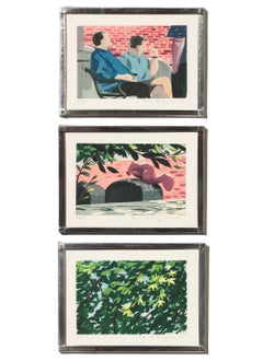 "The Three Brothers" Acrylic Painting Triptych by Tom Haugomat