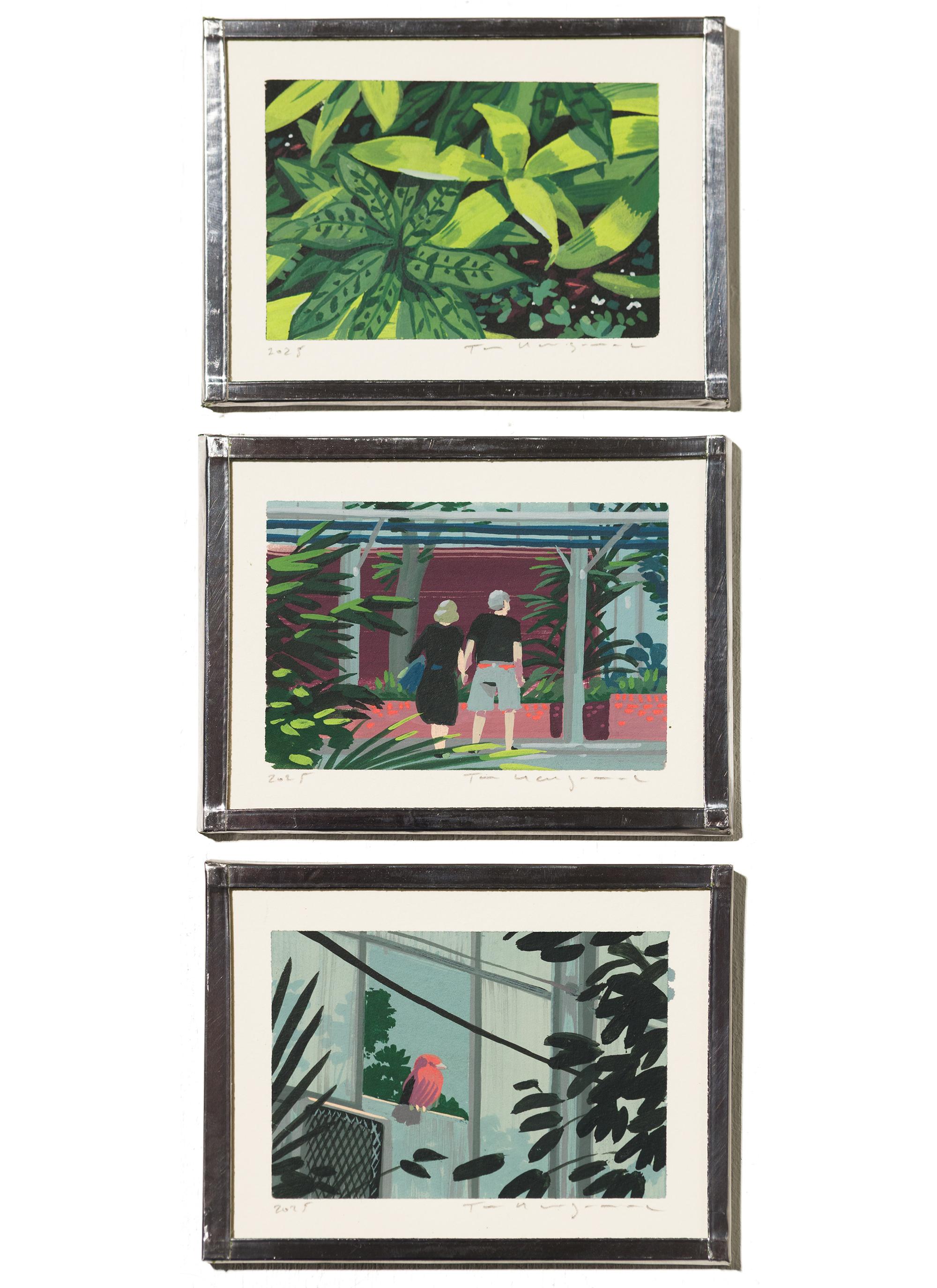 "The Visit" Interior Scene in Acrylic Painting Triptych