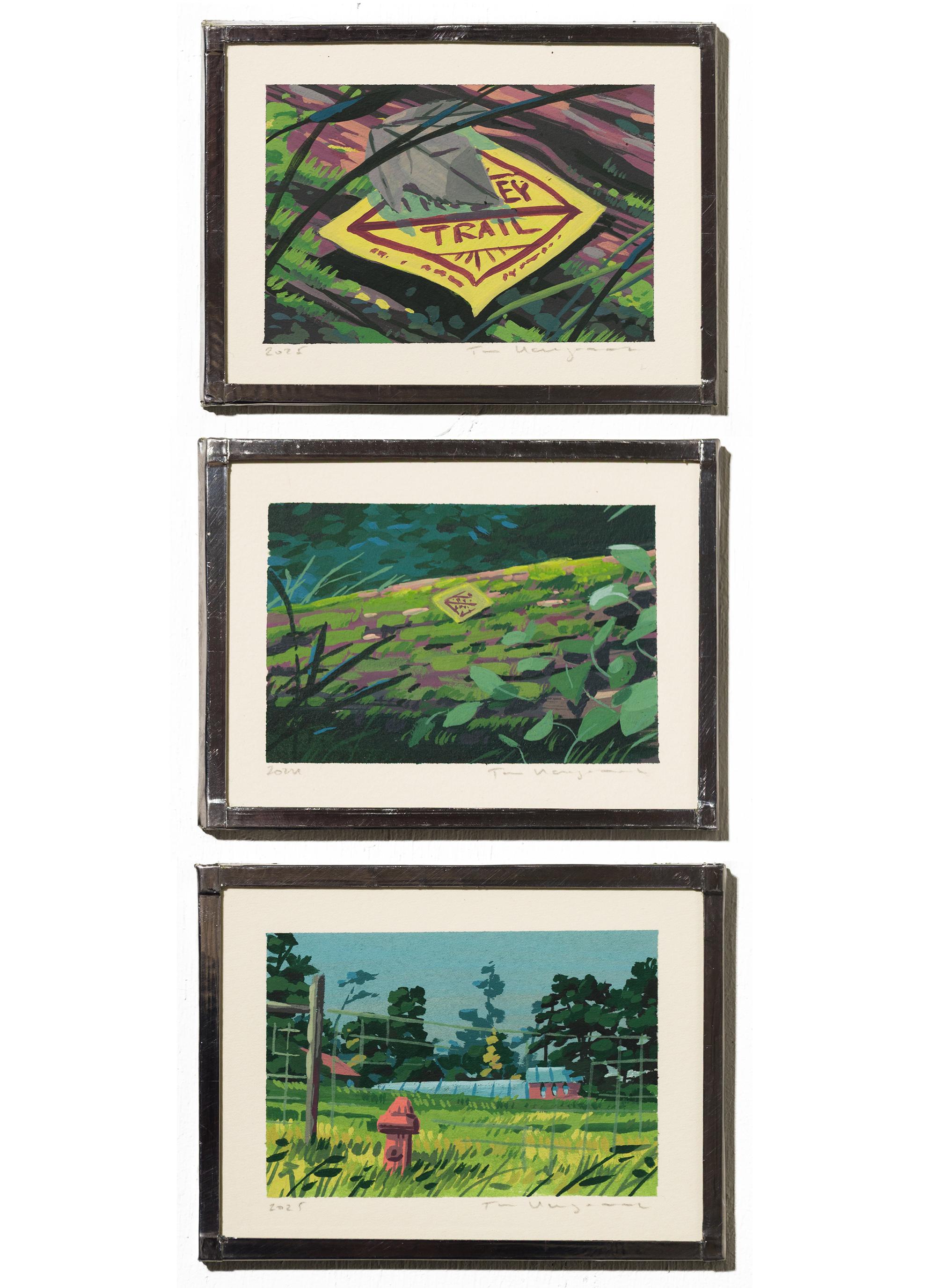 "Trolley Trail" Illustrative Landscape in Three Parts by Tom Haugomat