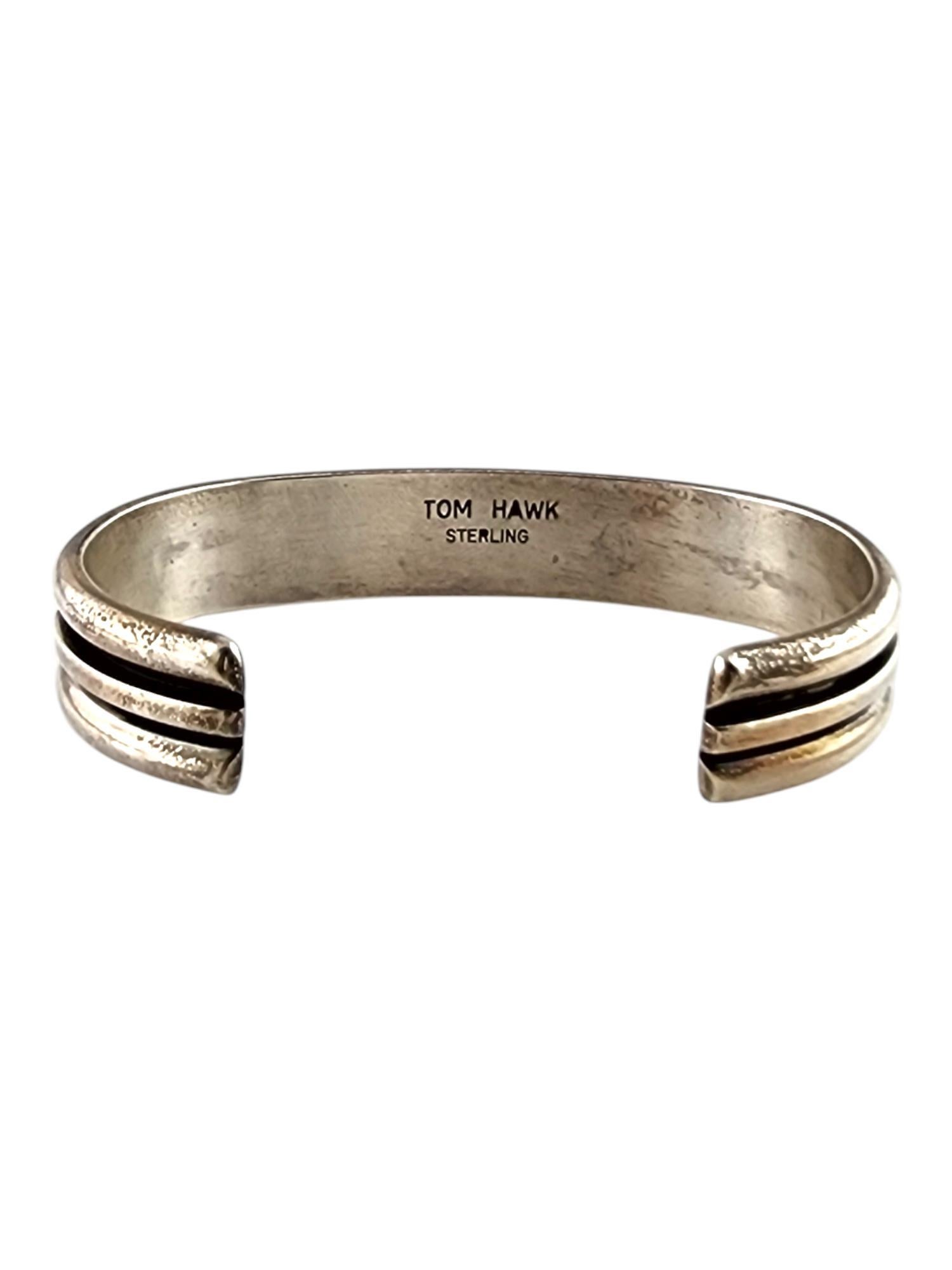 Women's Tom Hawk Sterling Silver Navajo Grooved Cuff #20061