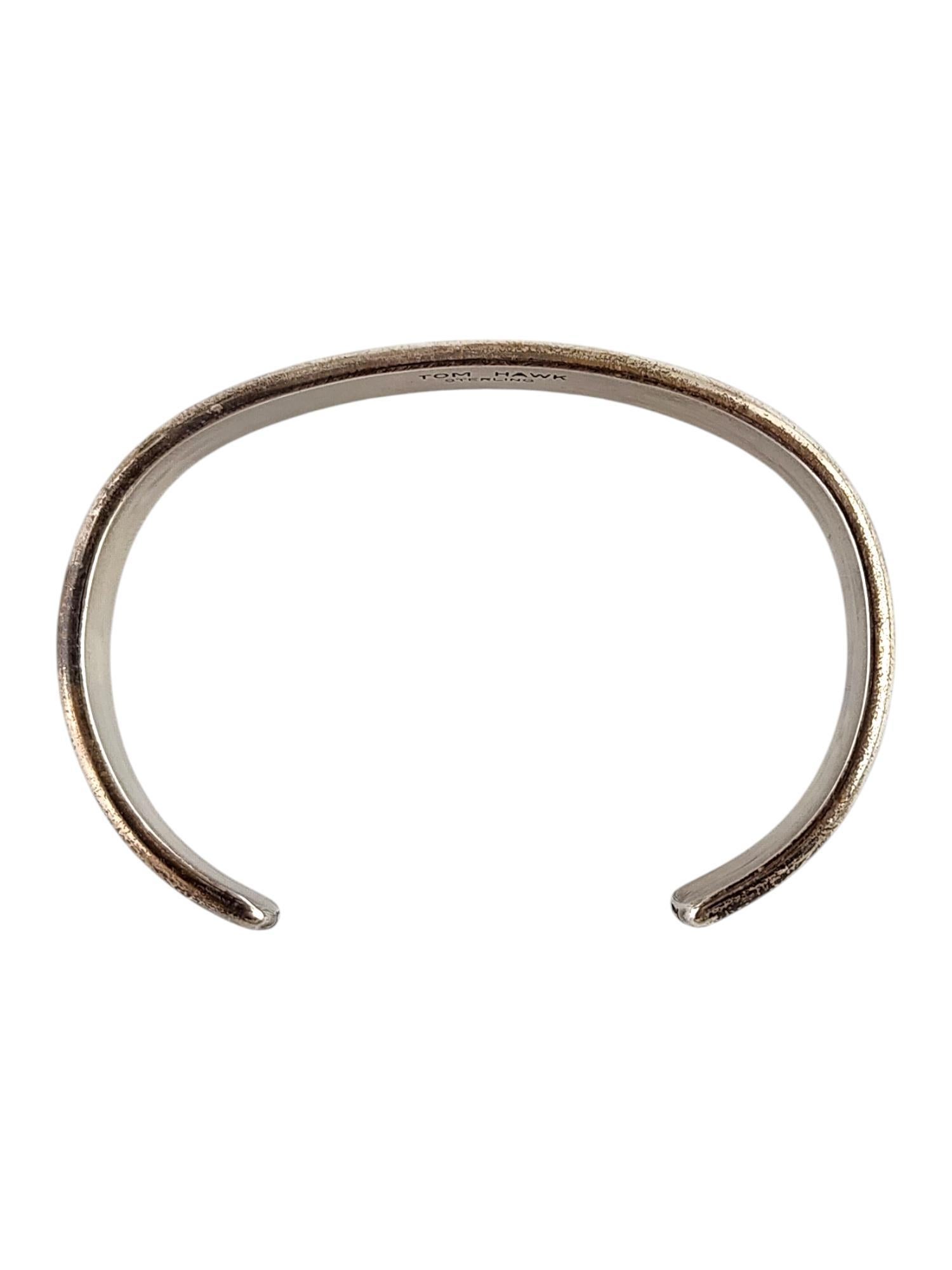 Tom Hawk Sterling Silver Navajo Grooved Cuff #20061 1