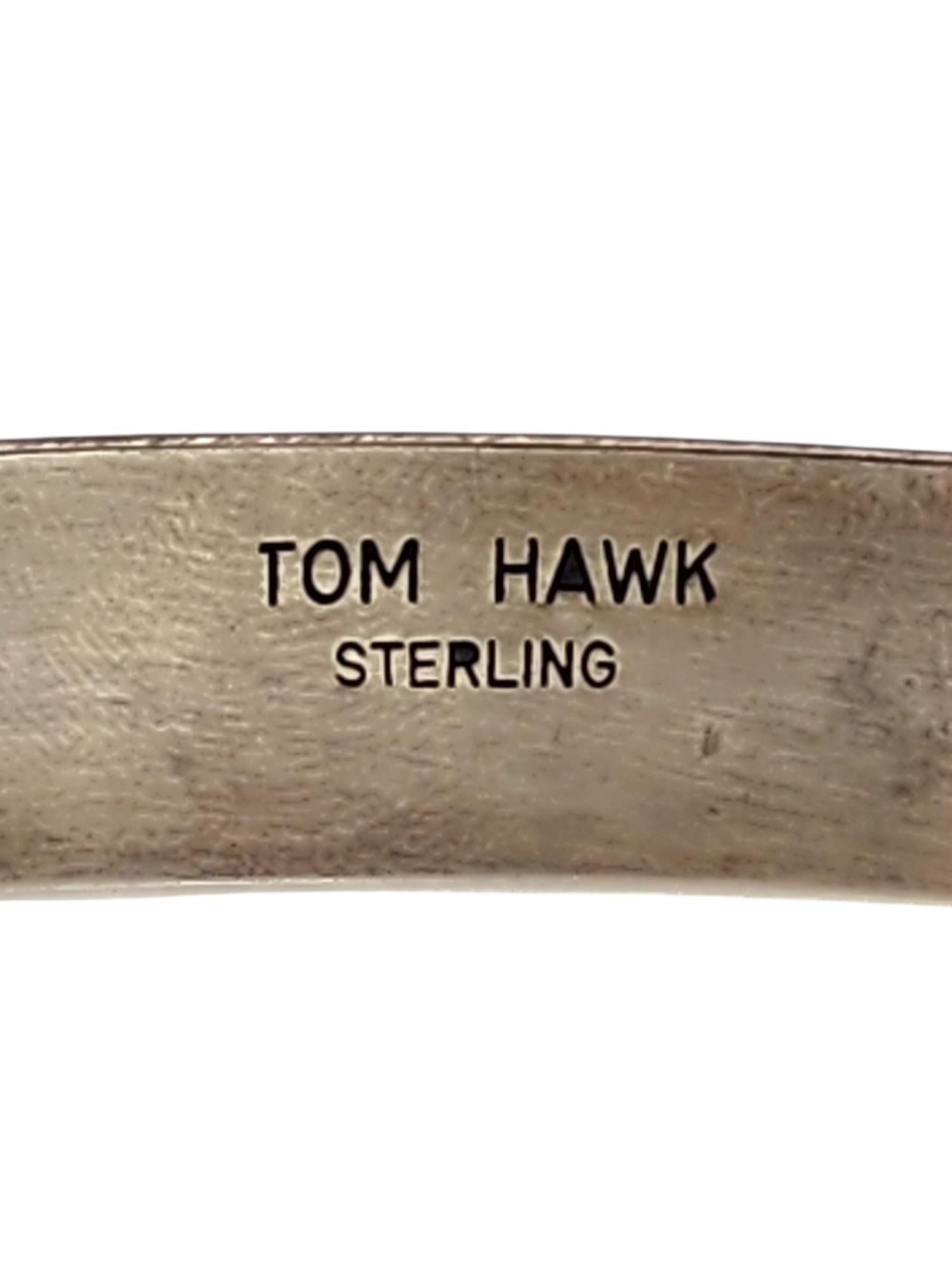 Tom Hawk Sterling Silver Navajo Grooved Cuff #20061 2