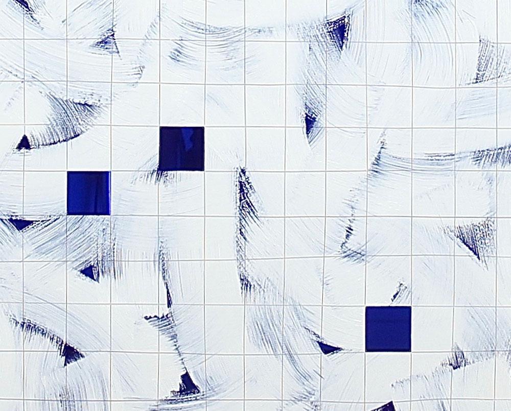 Tiefblau (Abstraktes Gemälde) (Grau), Abstract Painting, von Tom Henderson