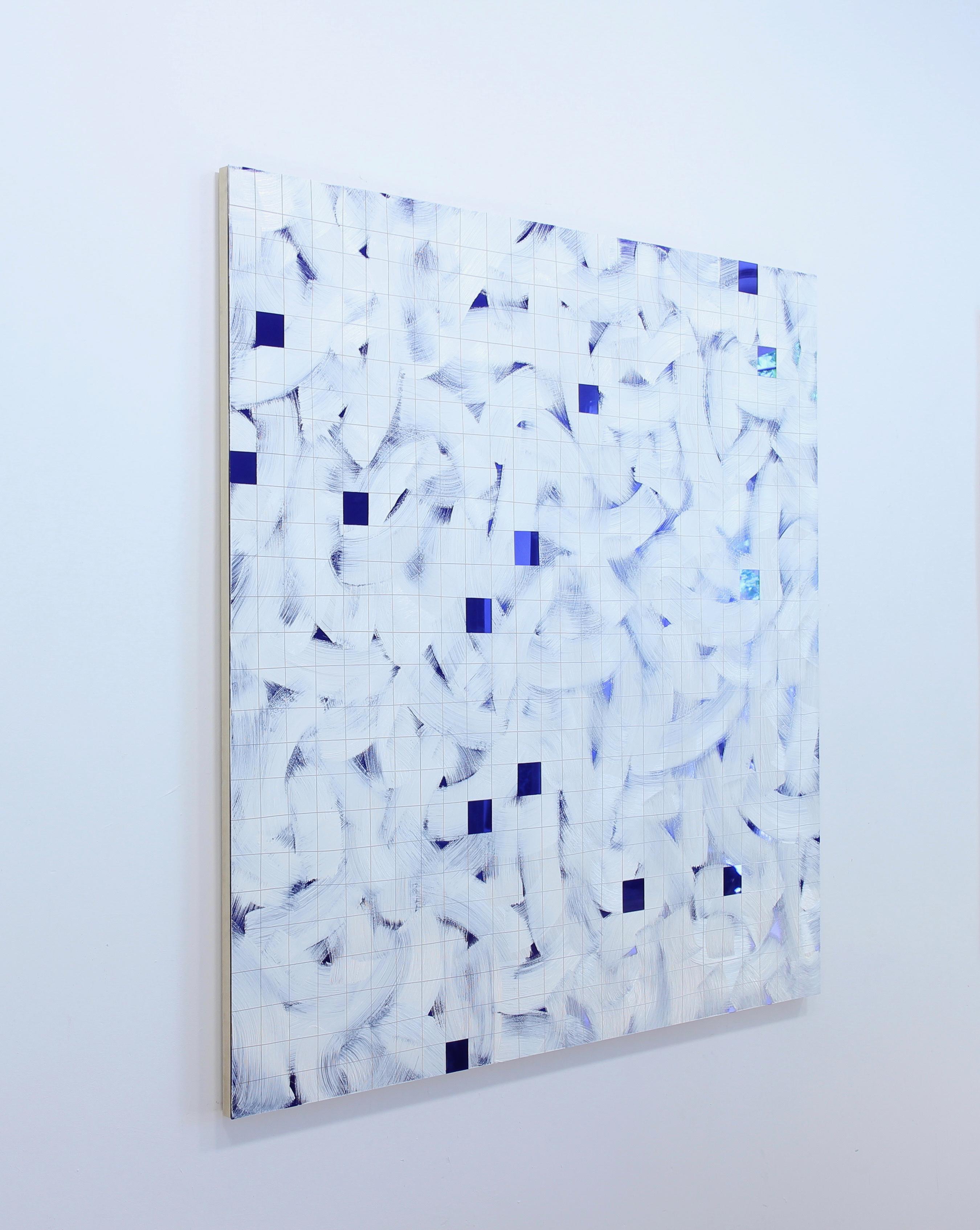 Bleu profond (peinture abstraite) - Gris Abstract Painting par Tom Henderson