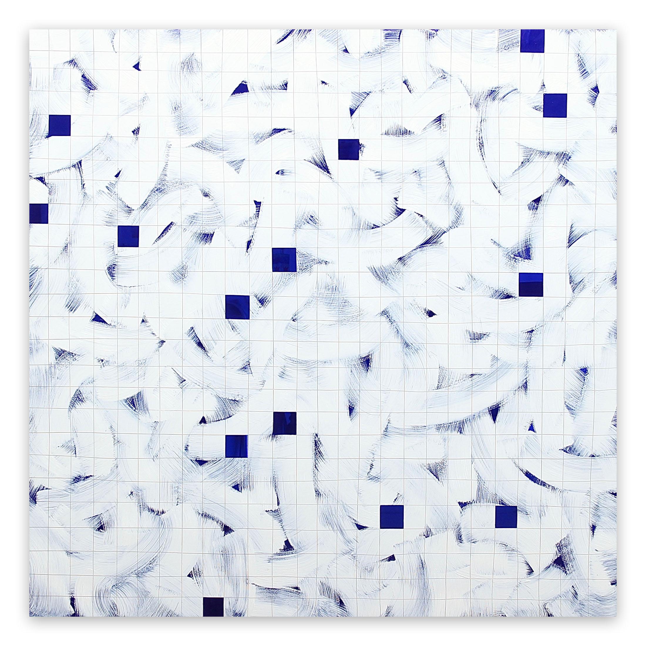 Abstract Painting Tom Henderson - Bleu profond (peinture abstraite)