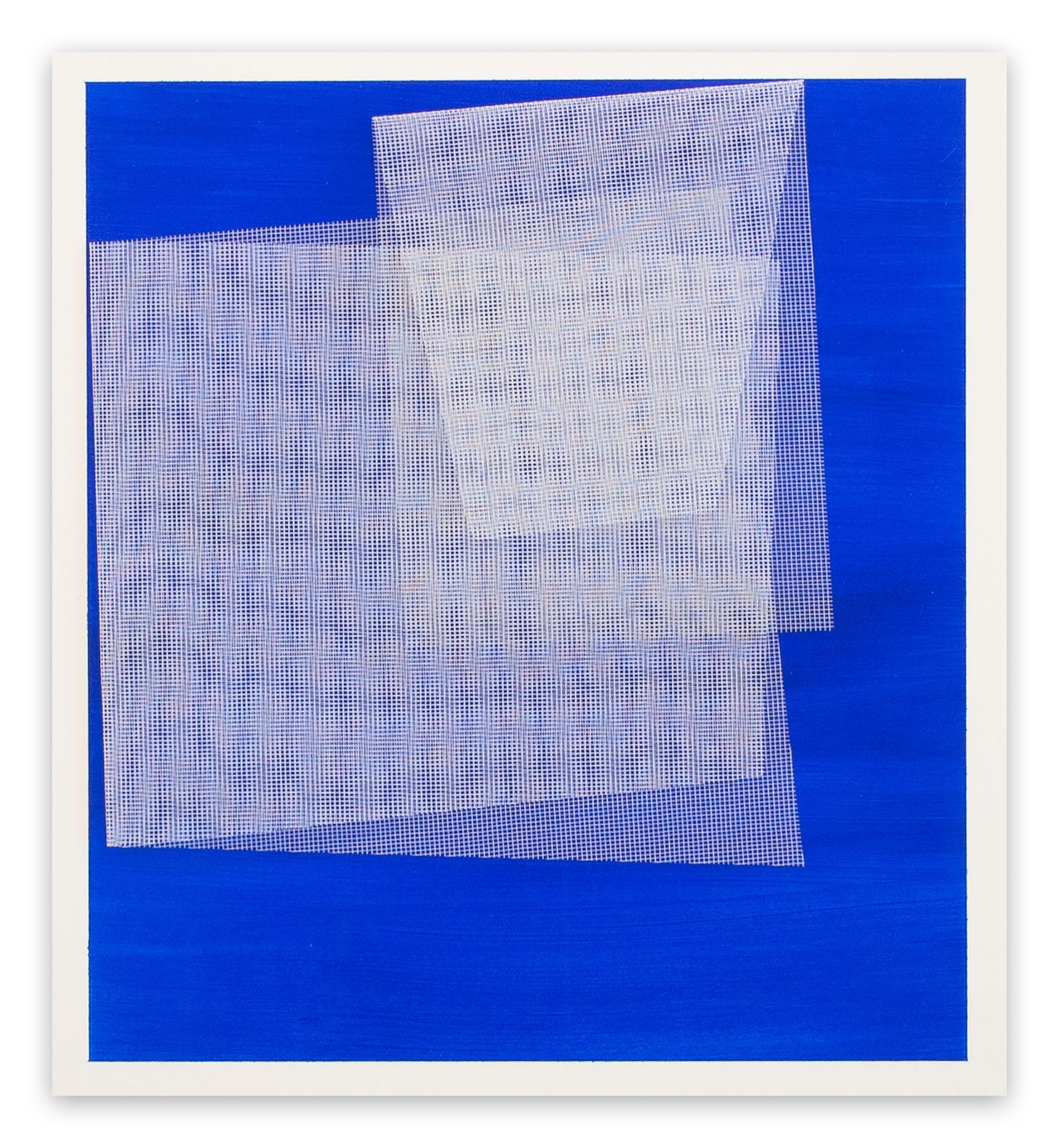 Moiré blu cobalto (pittura astratta) - Painting Astratto di Tom Henderson