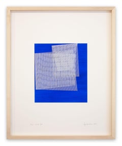 Bleu cobalt moiré (peinture abstraite)