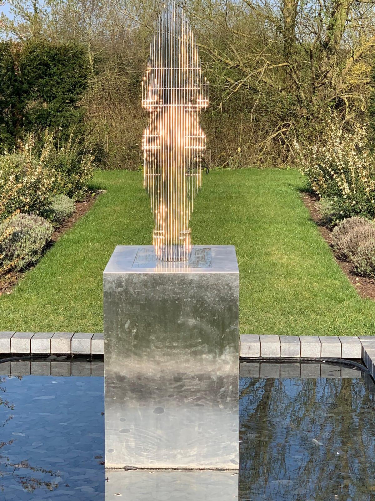 DRINKING HORSE IV by Tom Hiscocks - horse sculpture stainless steel For Sale 3