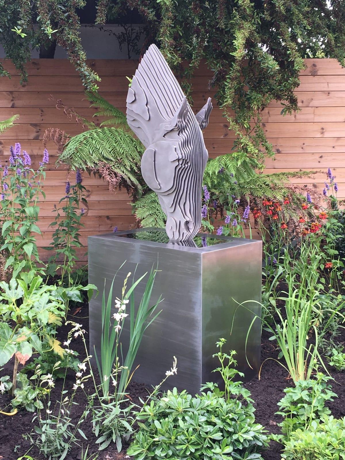 DRINKING HORSE IV by Tom Hiscocks - horse sculpture stainless steel For Sale 5