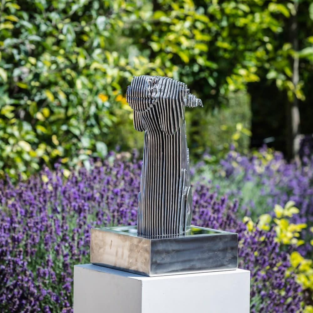 REARING HORSE II by Tom Hiscocks - horse sculpture stainless steel For Sale 1
