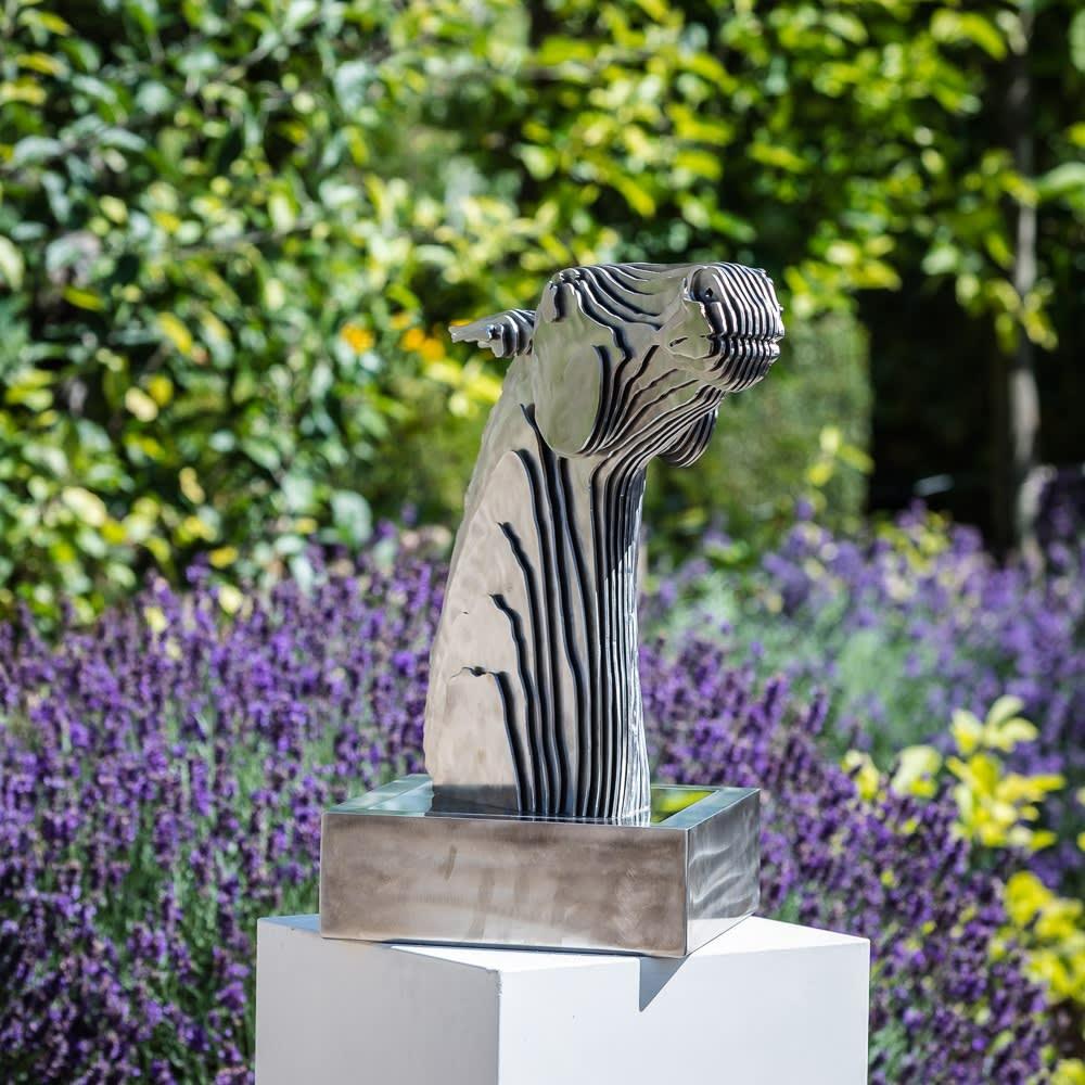 REARING HORSE II by Tom Hiscocks - horse sculpture stainless steel For Sale 2