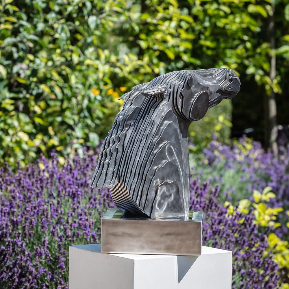 REARING HORSE II by Tom Hiscocks - horse sculpture stainless steel For Sale 4