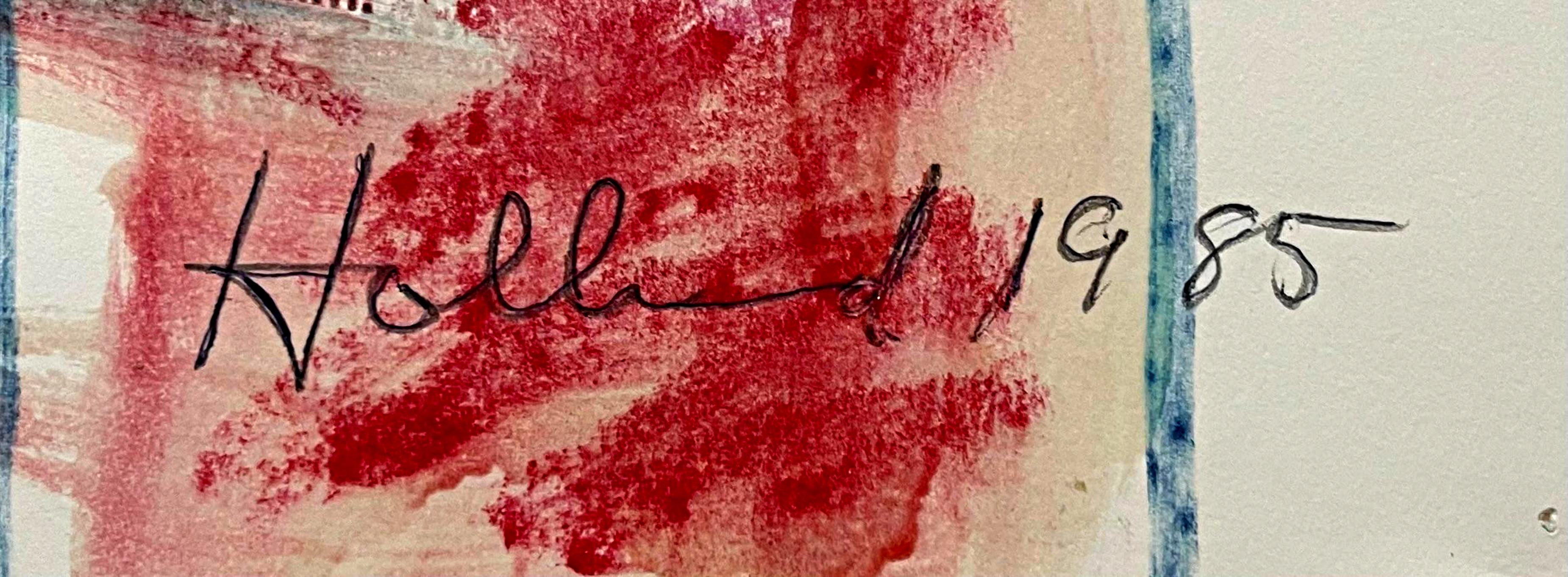 Artistas en el punto de mira cuadro único firmado, Museo de Arte Moderno de San Francisco, Enmarcado - Abstract Drawing Gris de Tom Holland