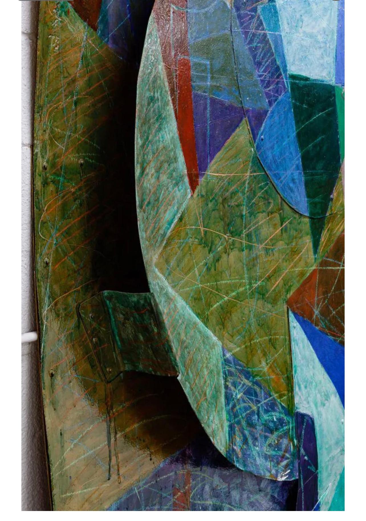 Fyon 1986 Very Large Constructed Mixed Media Painting Wall Sculpture Tom Holland 1