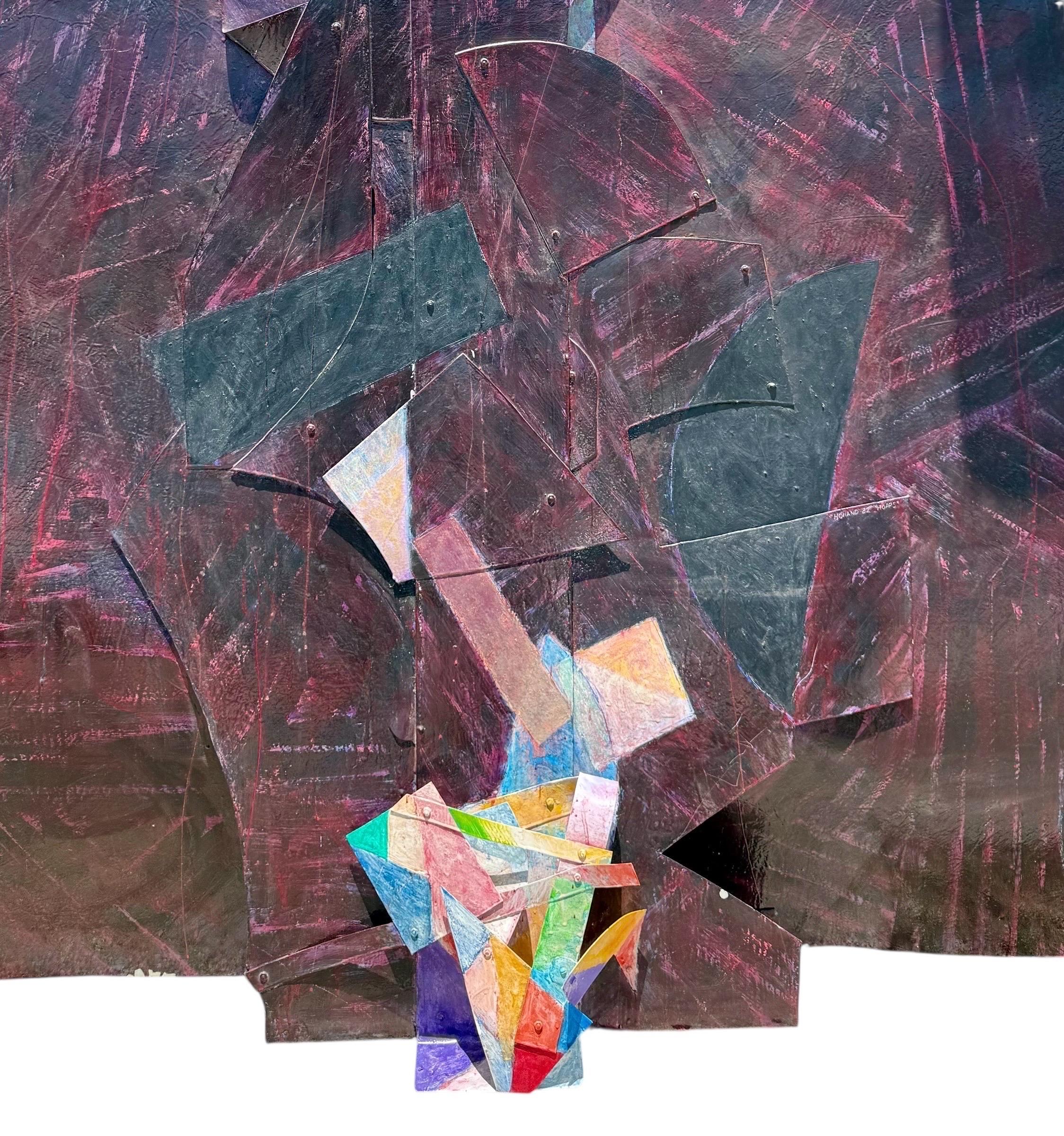 Pittura astratta a tecnica mista costruita molto grande Scultura da parete Tom Holland in vendita 11
