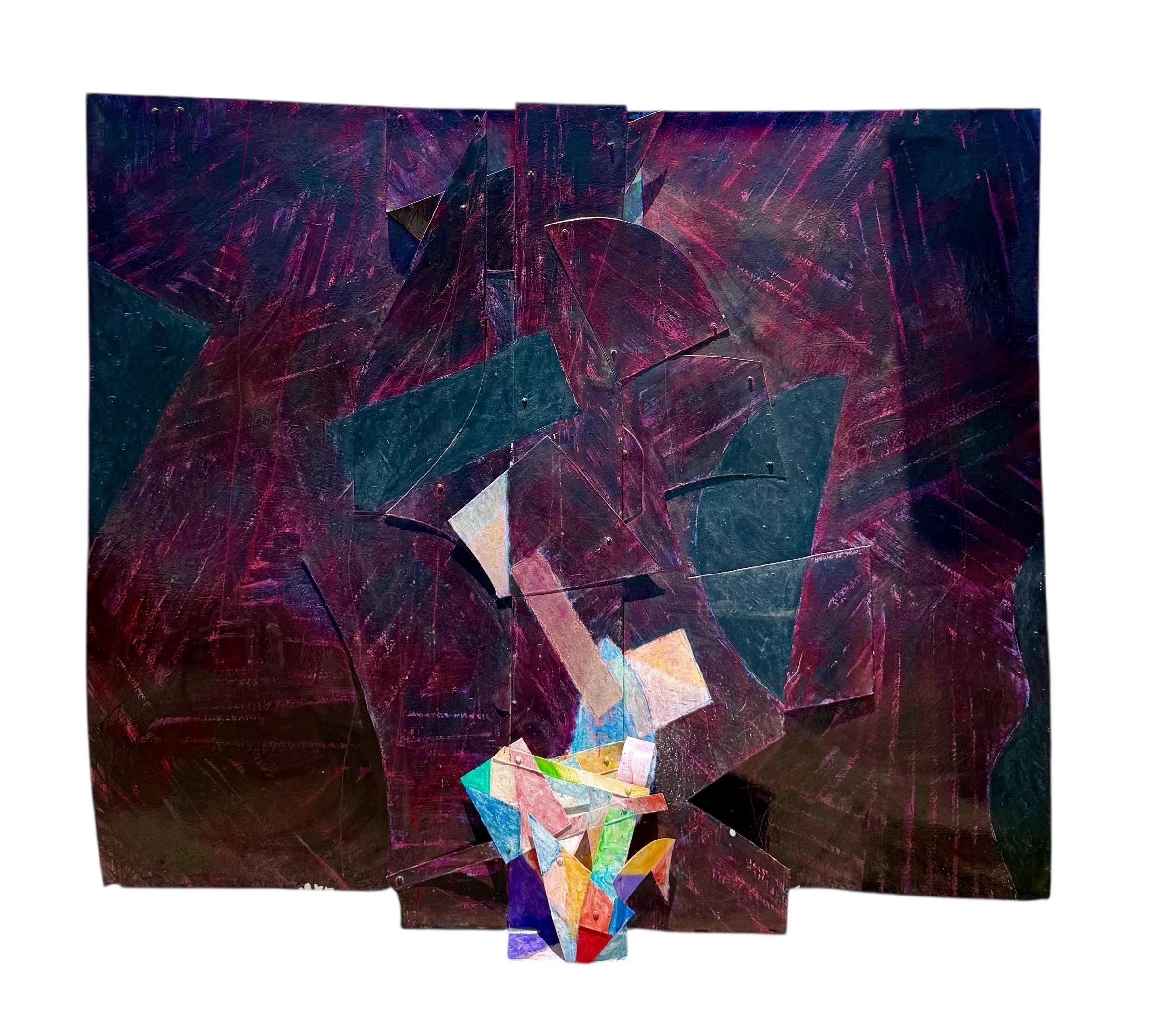 Pittura astratta a tecnica mista costruita molto grande Scultura da parete Tom Holland in vendita 12