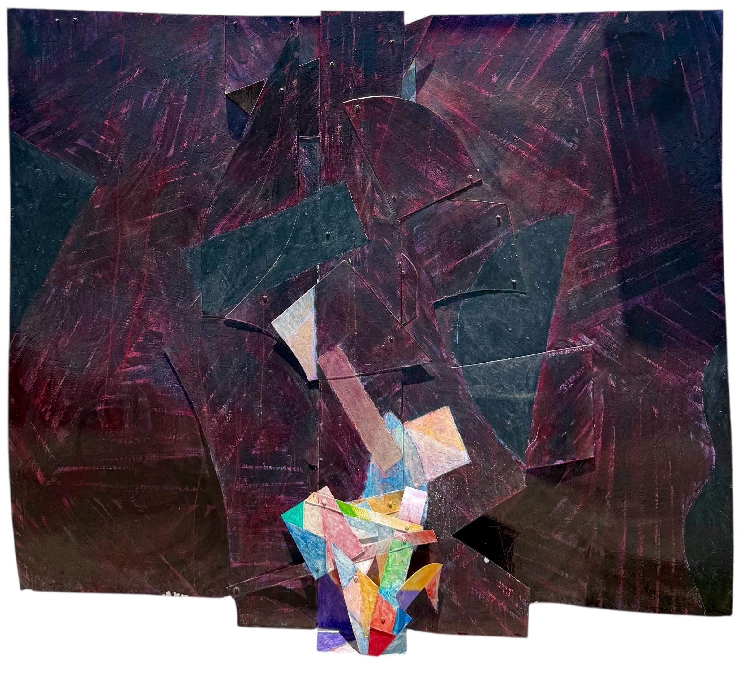 Pittura astratta a tecnica mista costruita molto grande Scultura da parete Tom Holland in vendita 13