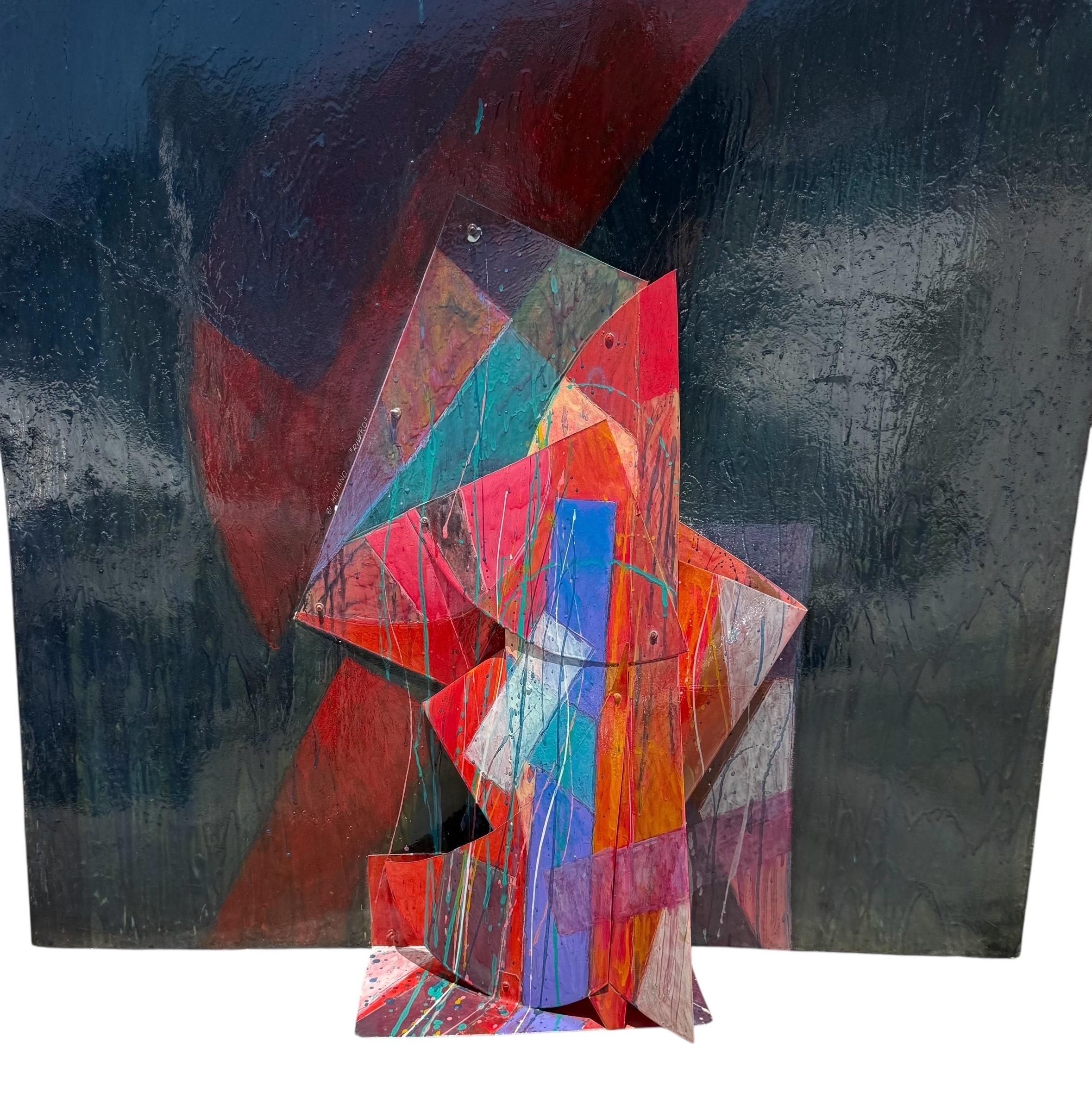 Very Large Constructed Abstract Mixed Media Painting Wall Sculpture Tom Holland in vendita 15