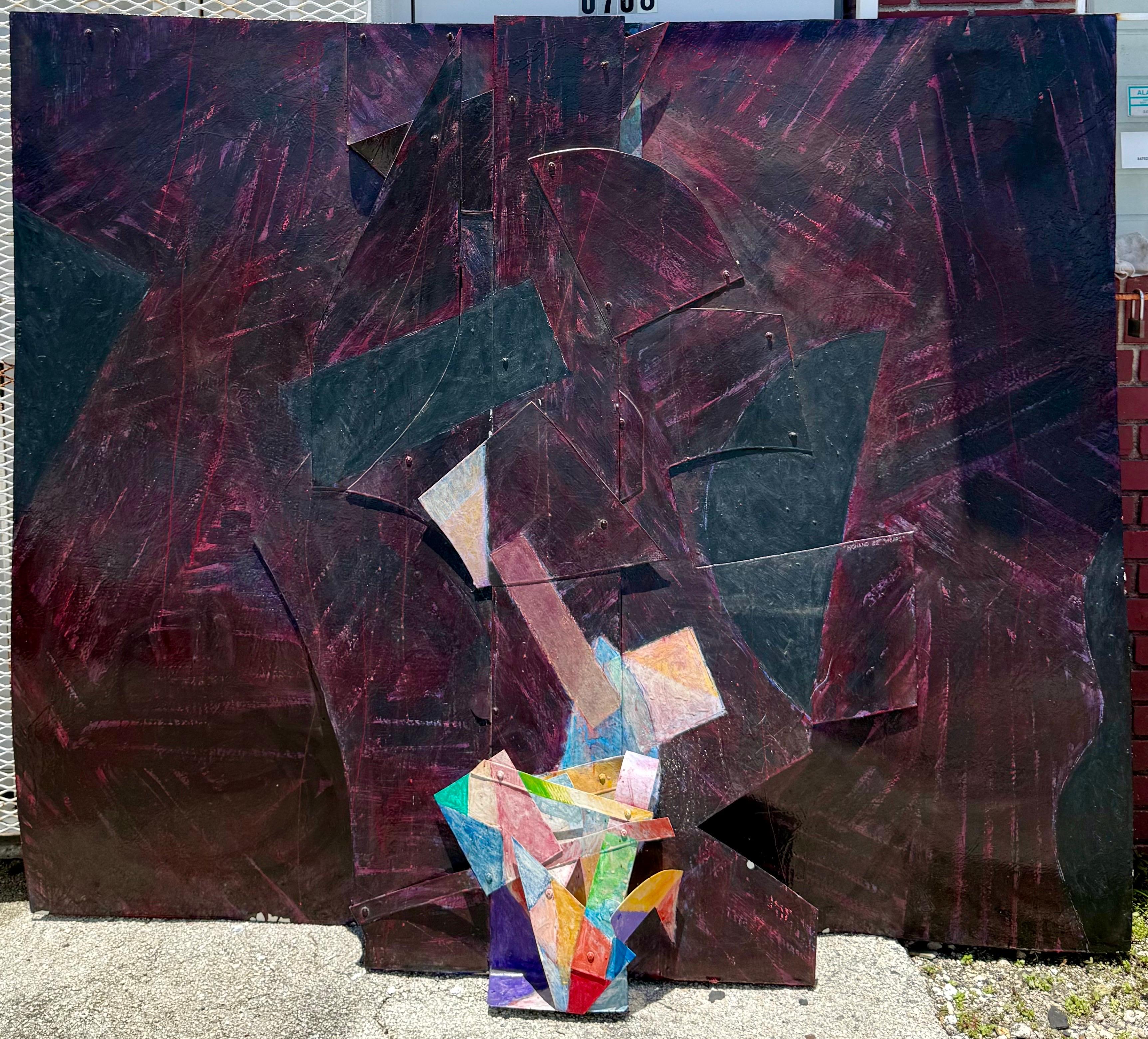Pittura astratta a tecnica mista costruita molto grande Scultura da parete Tom Holland in vendita 2