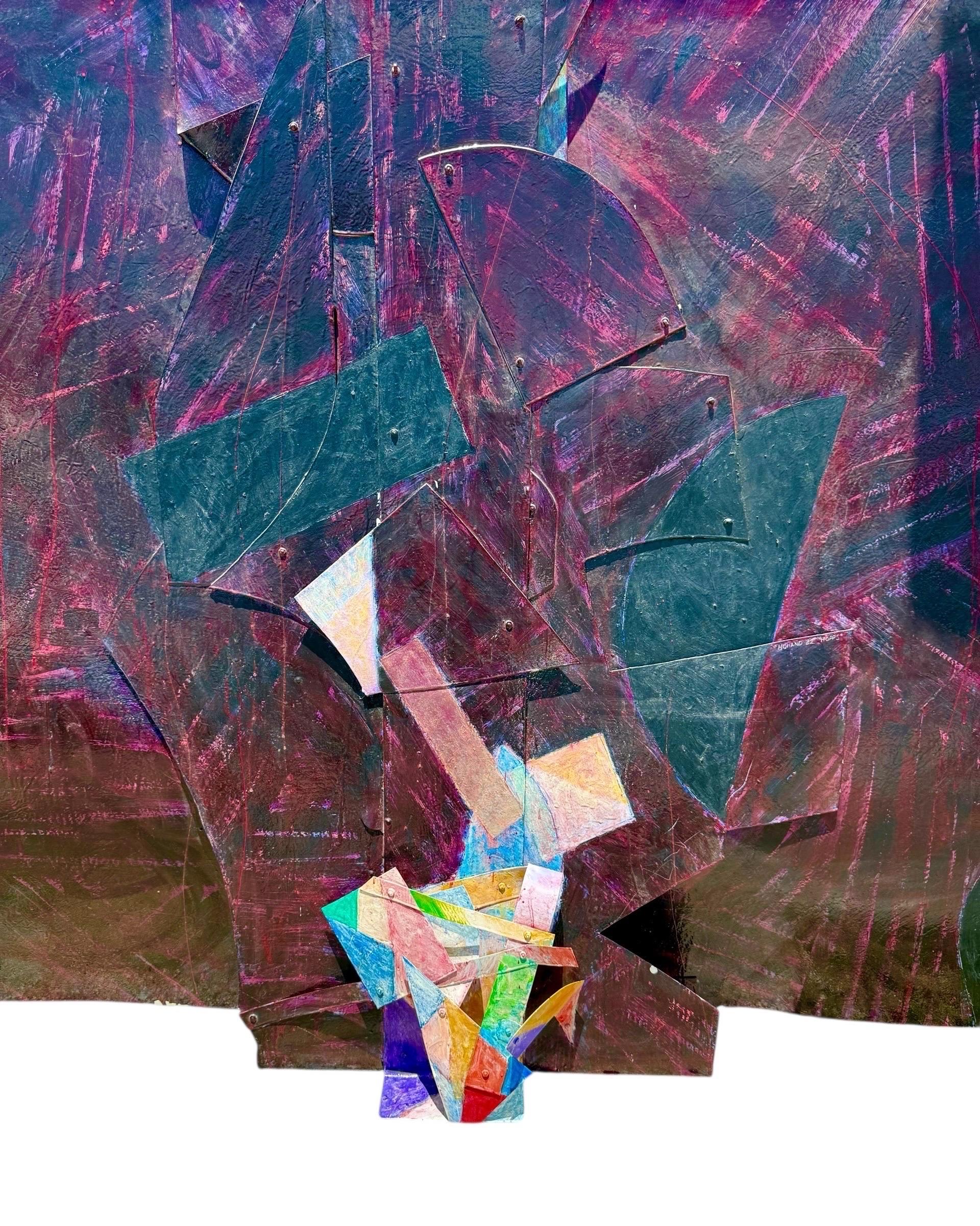 Pittura astratta a tecnica mista costruita molto grande Scultura da parete Tom Holland in vendita 3