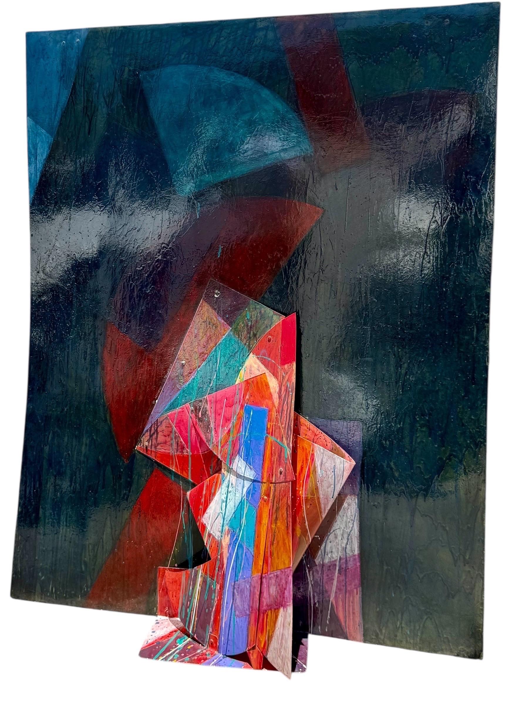 Very Large Constructed Abstract Mixed Media Painting Wall Sculpture Tom Holland in vendita 5