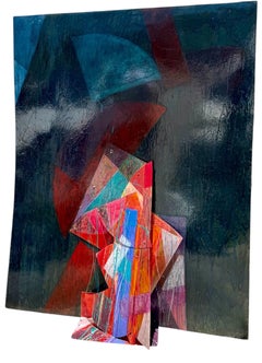 Very Large Constructed Abstract Mixed Media Painting Wall Sculpture Tom Holland