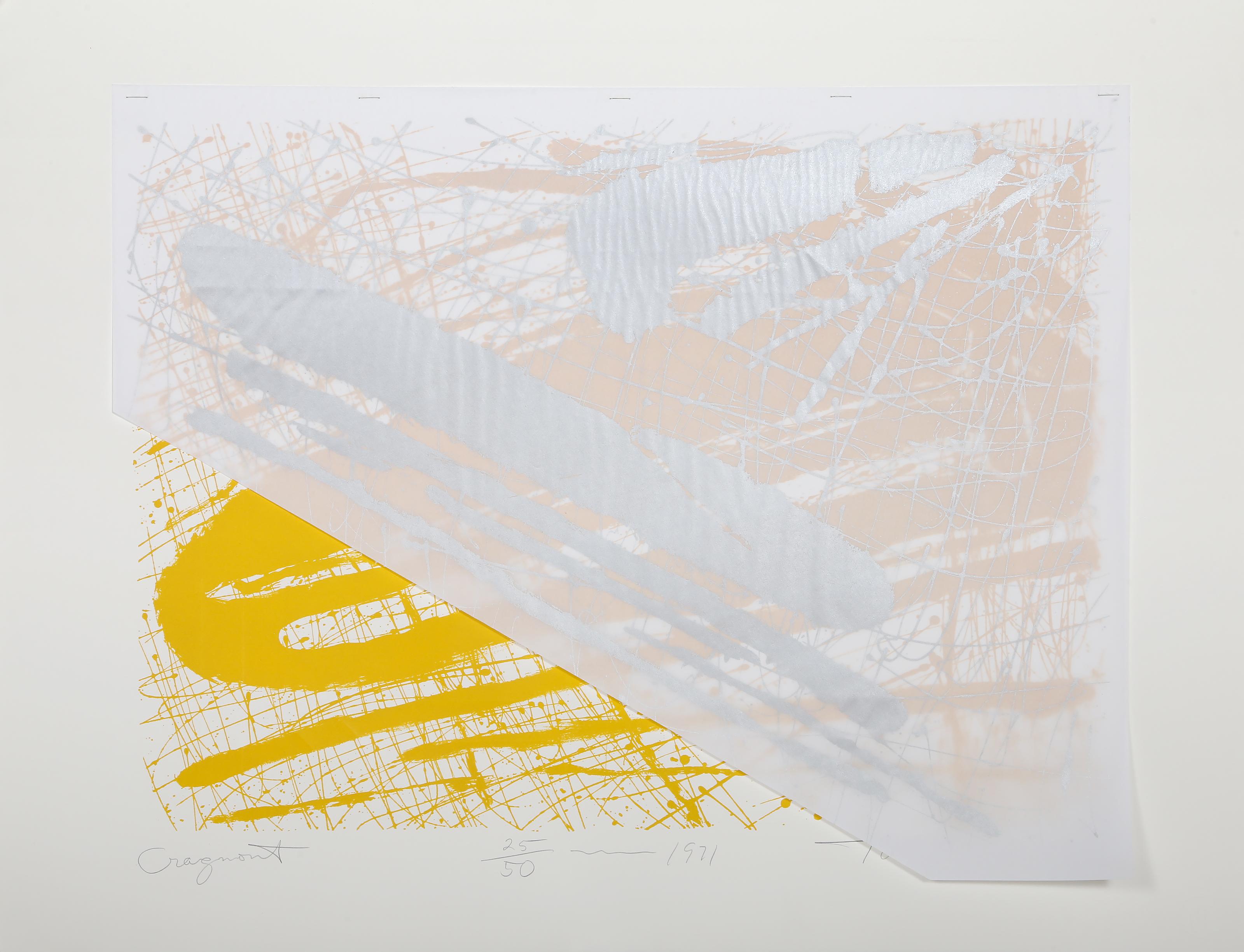 Cragmont, Abstract Screenprint with Collage by Tom Holland For Sale 1