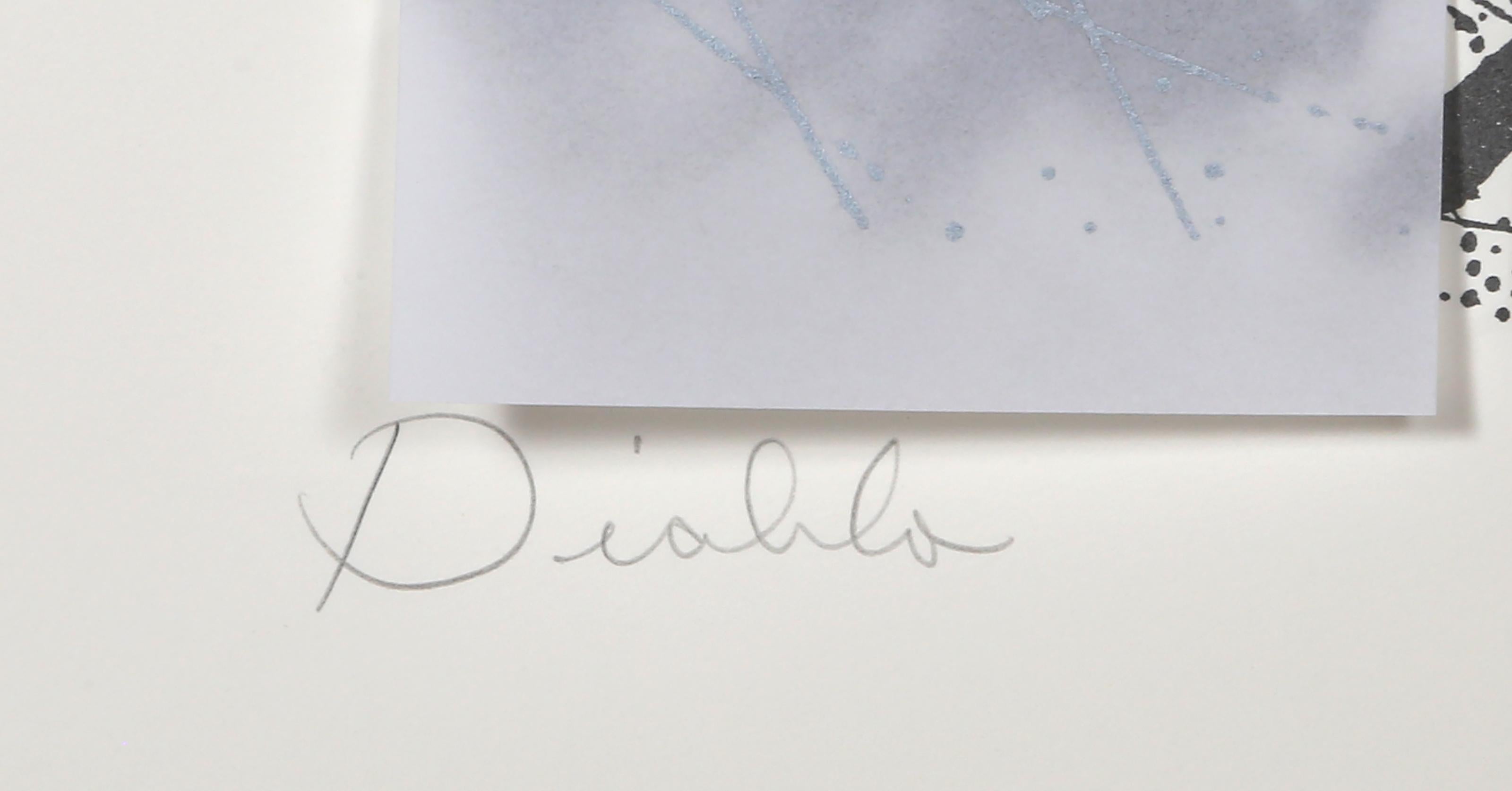 Diablo, Abstract Screenprint with Collage by Tom Holland For Sale 4