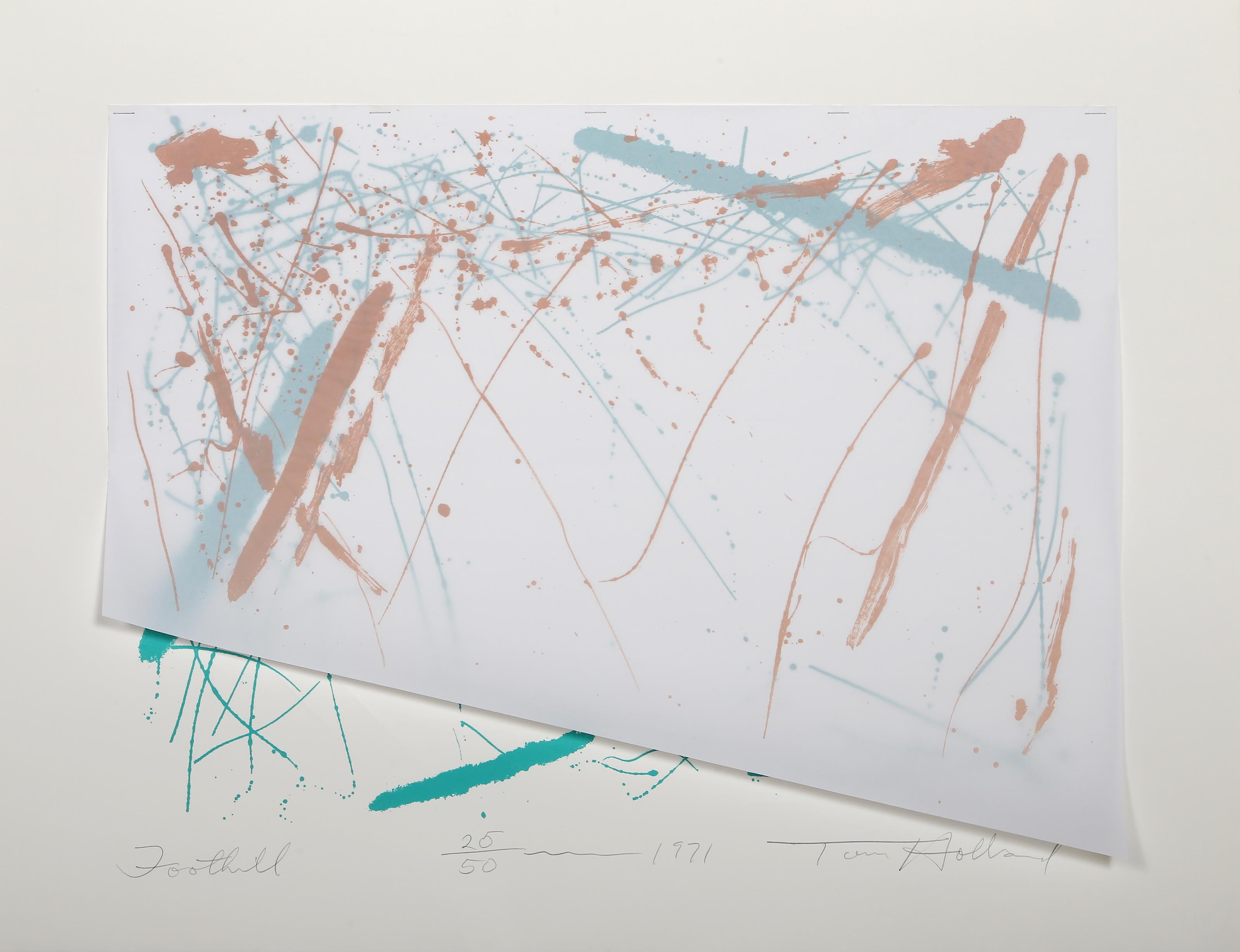 Foothill, Abstract Screenprint with Collage by Tom Holland For Sale 1