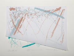 Foothill, Abstract Screenprint with Collage by Tom Holland