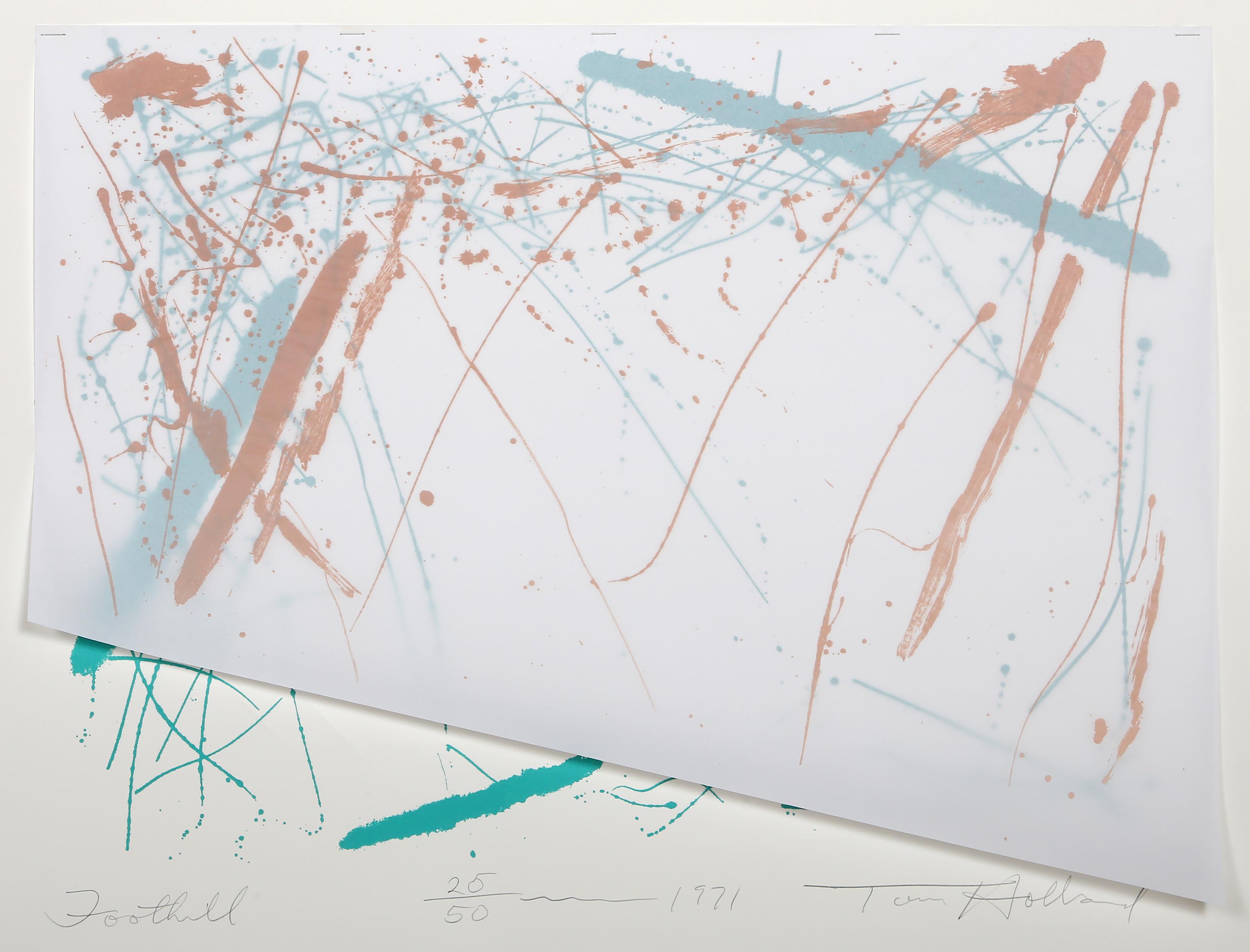 Foothill, Abstract Screenprint with Collage by Tom Holland