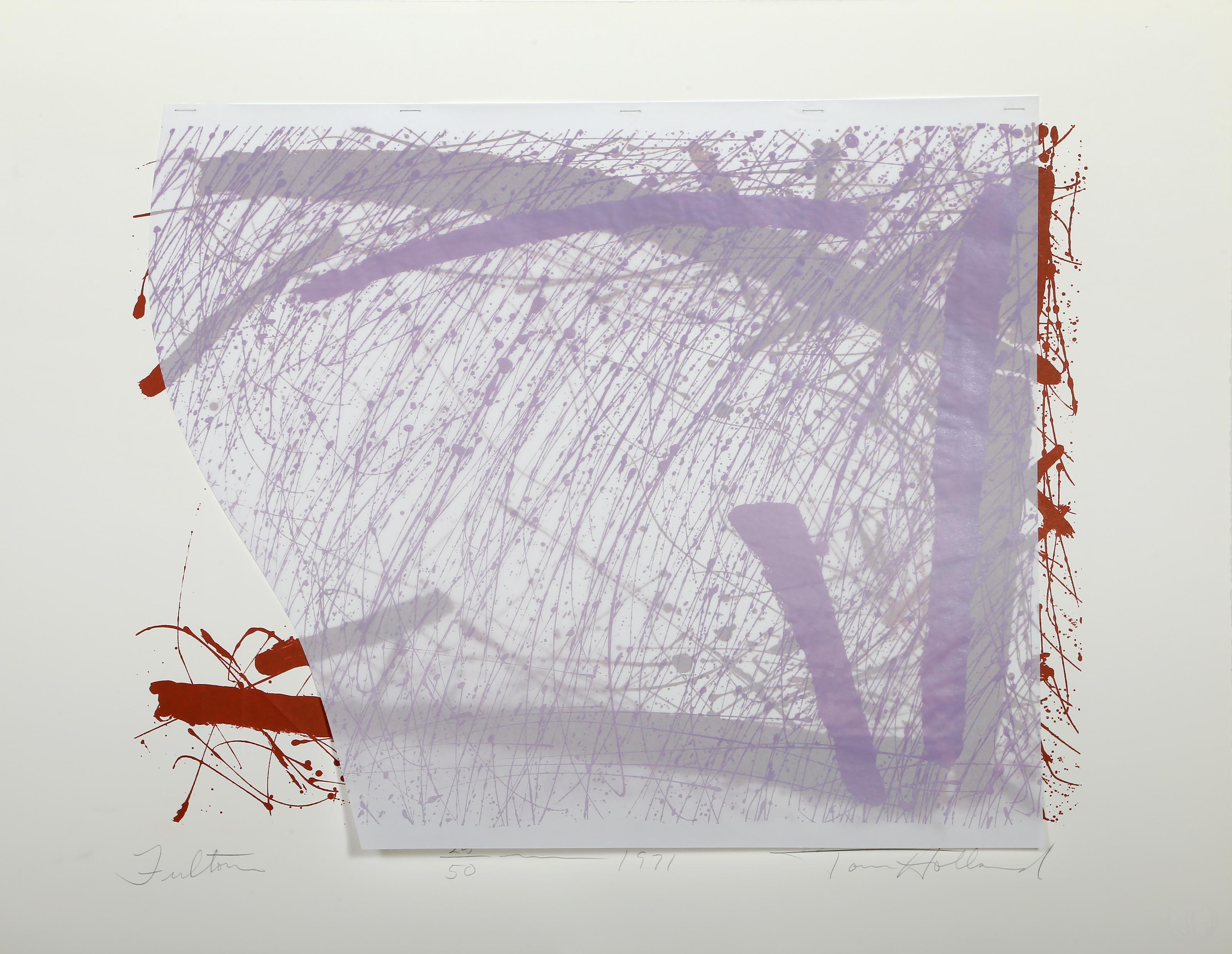 Fulton, Abstract Screenprint with Collage by Tom Holland For Sale 1