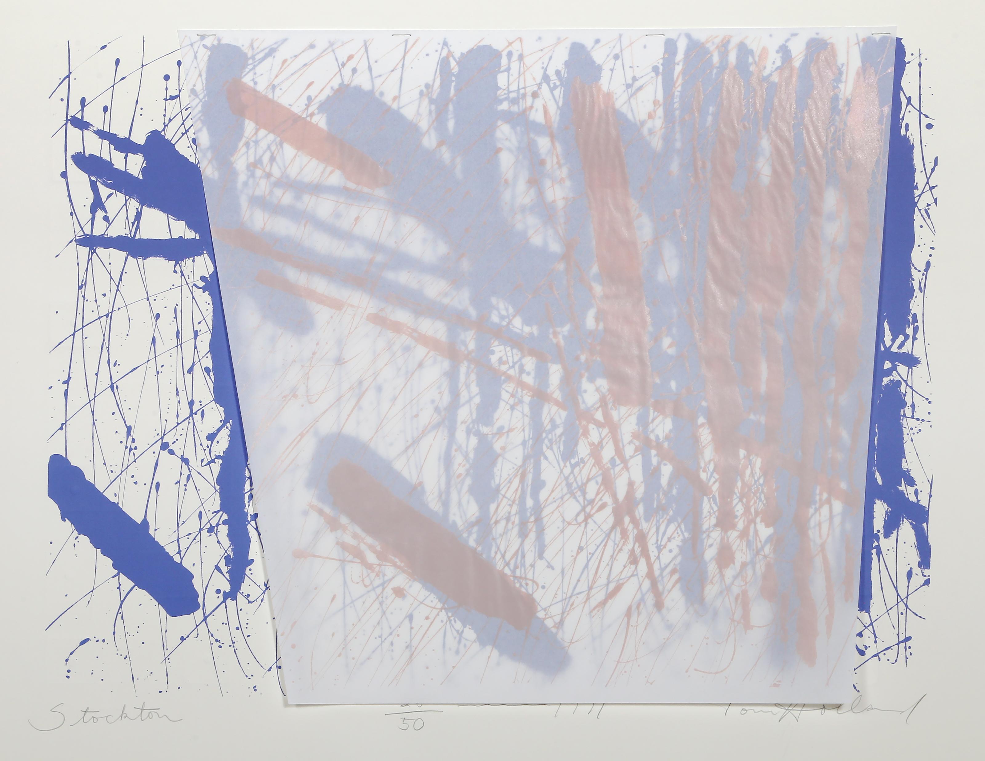 Stockton, Abstract Screenprint with Collage by Tom Holland