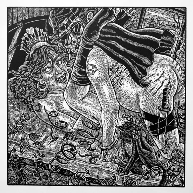 Hillbilly Kama Sutra, colección de 13 grabados en linóleo del maestro grabador en venta 5