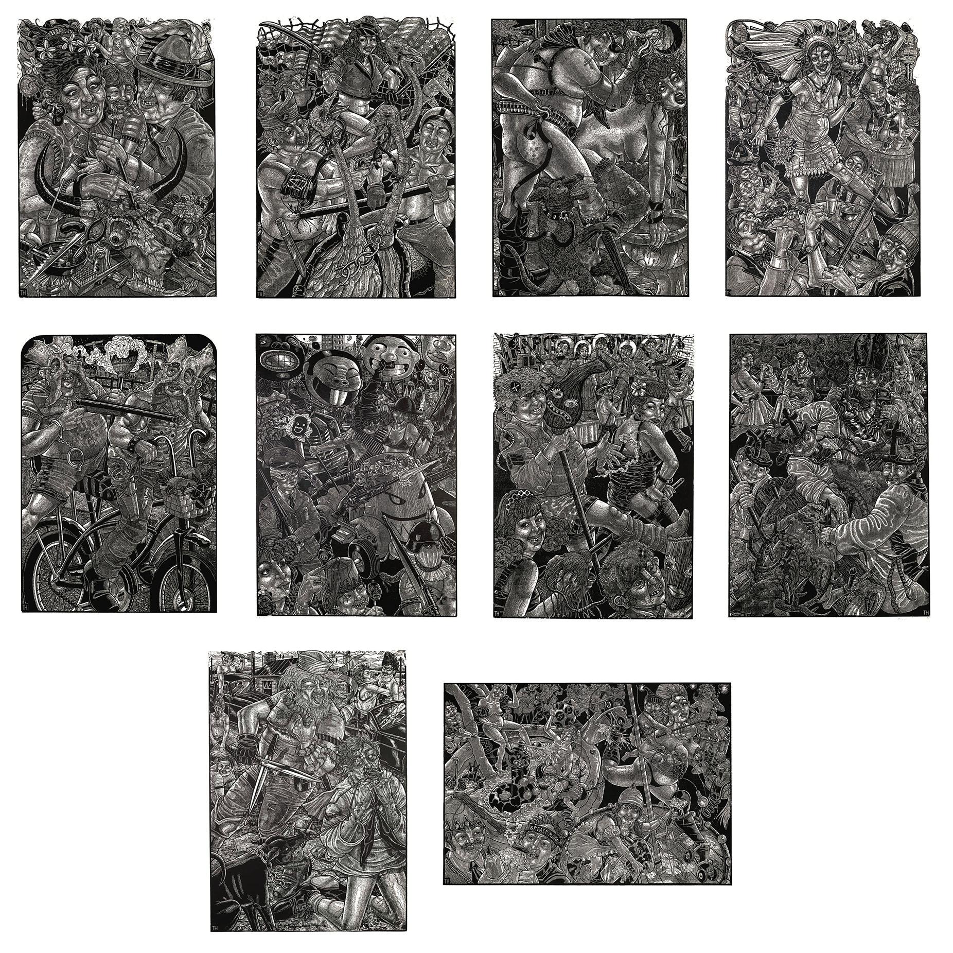 Tom Huck Figurative Print - The Bloody Bucket (portfolio of 10 prints)