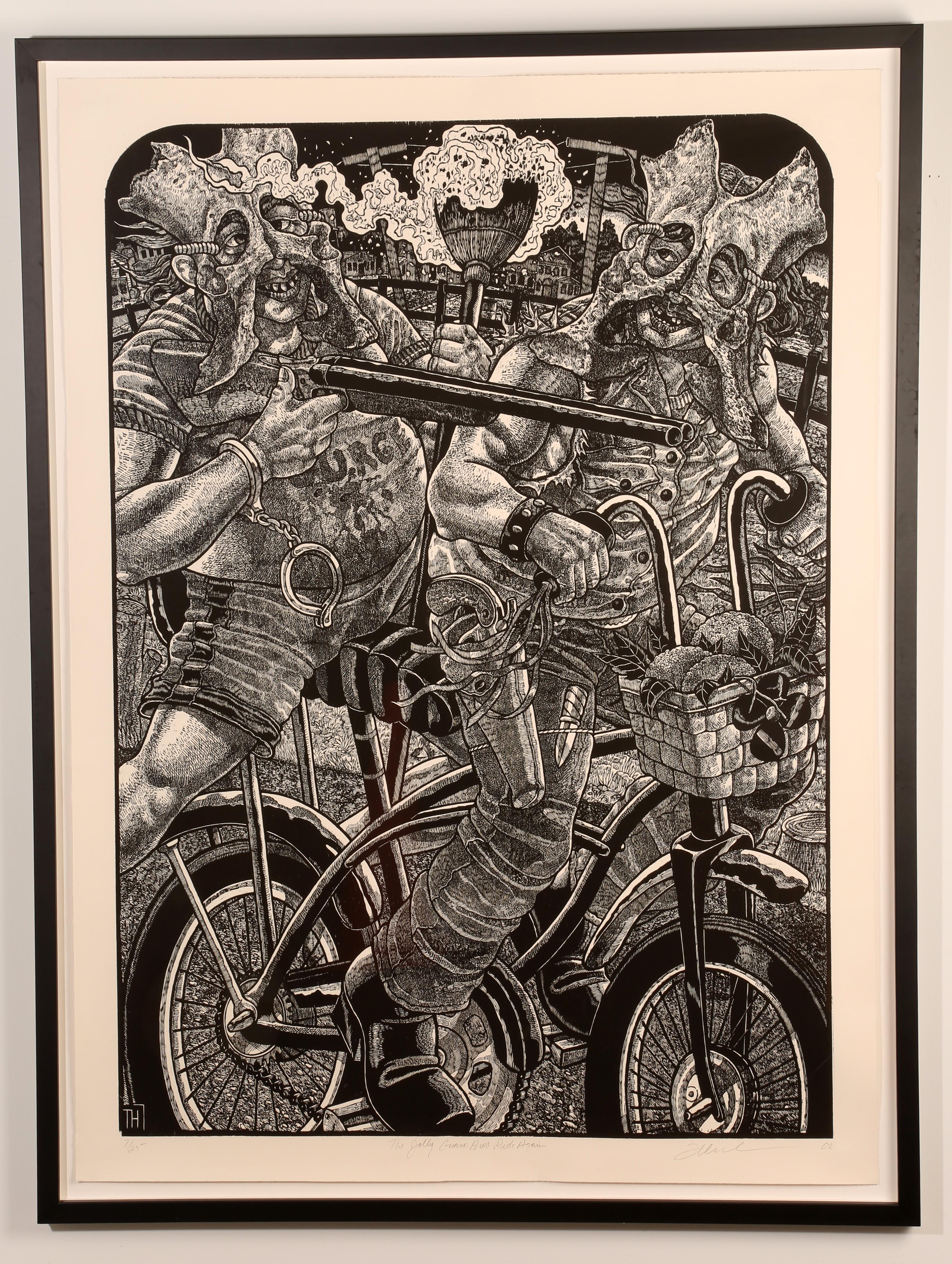Tom Huck Figurative Print - The Jolly Guano Brothers Ride Again