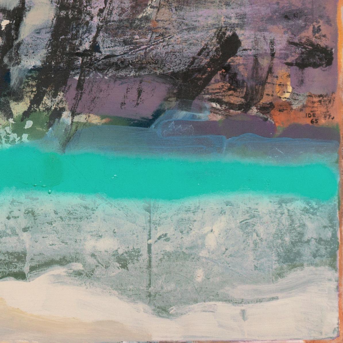 'Canyon River', San Francisco Bay Area Abstraction, Mid-Century, Maxwell Gallery - Brown Abstract Painting by Tom Ide