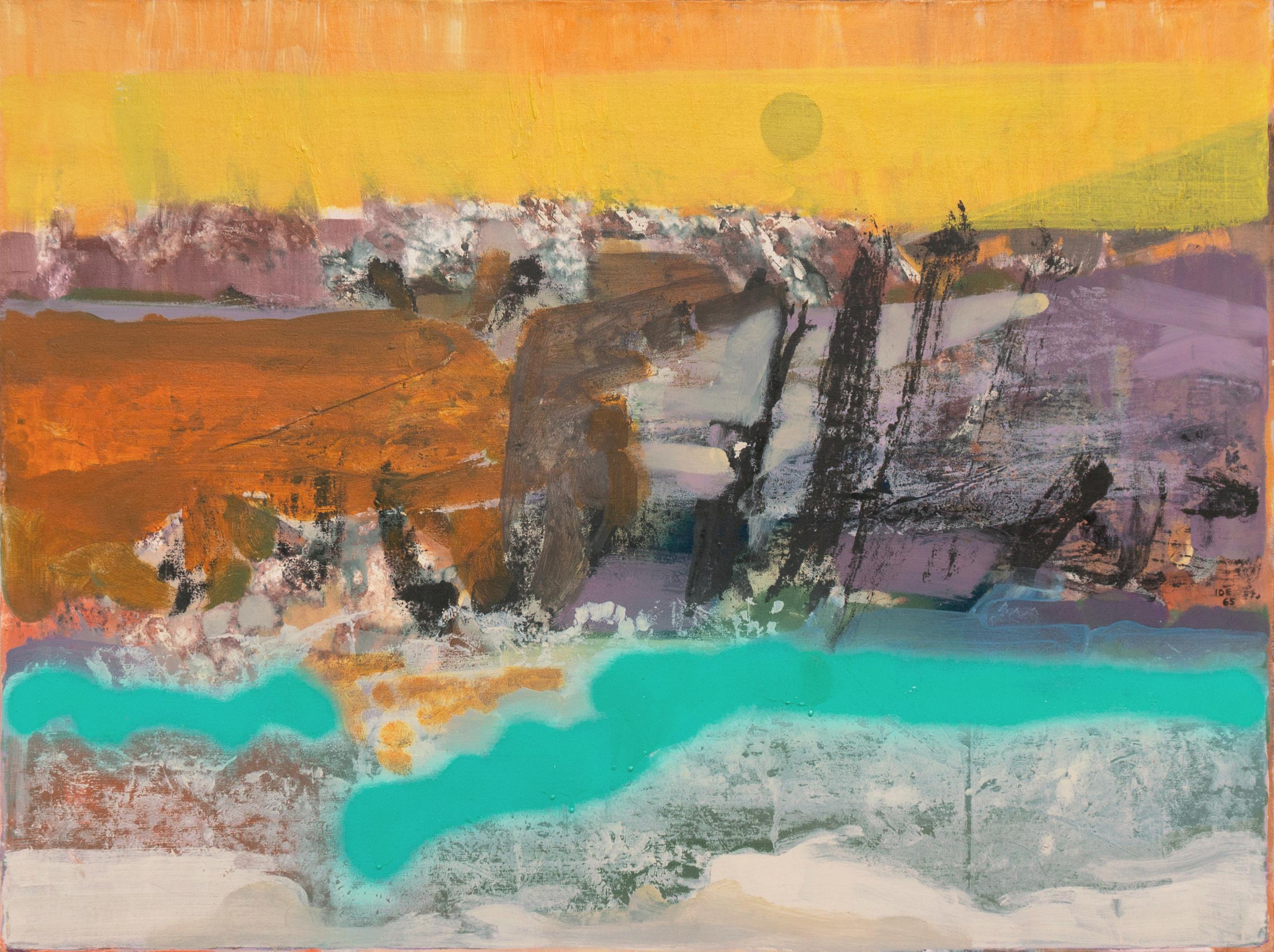 Tom Ide Abstract Painting – „Canyon River“, San Francisco Bay Area Abstraktion, Mid-Century, Maxwell Gallery