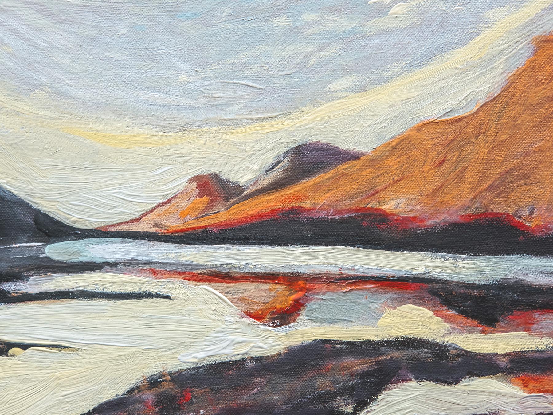 County Mayo January Sunset - Expressionist Painting by Tom Irizarry Studio