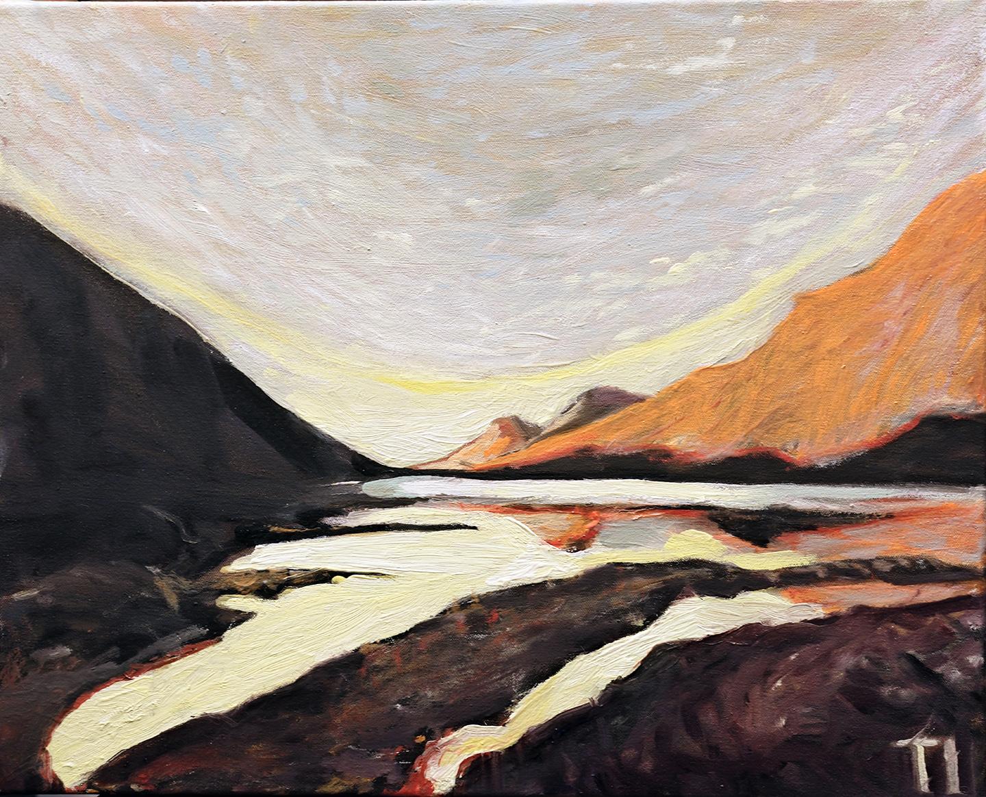 Tom Irizarry Studio Landscape Painting - County Mayo January Sunset