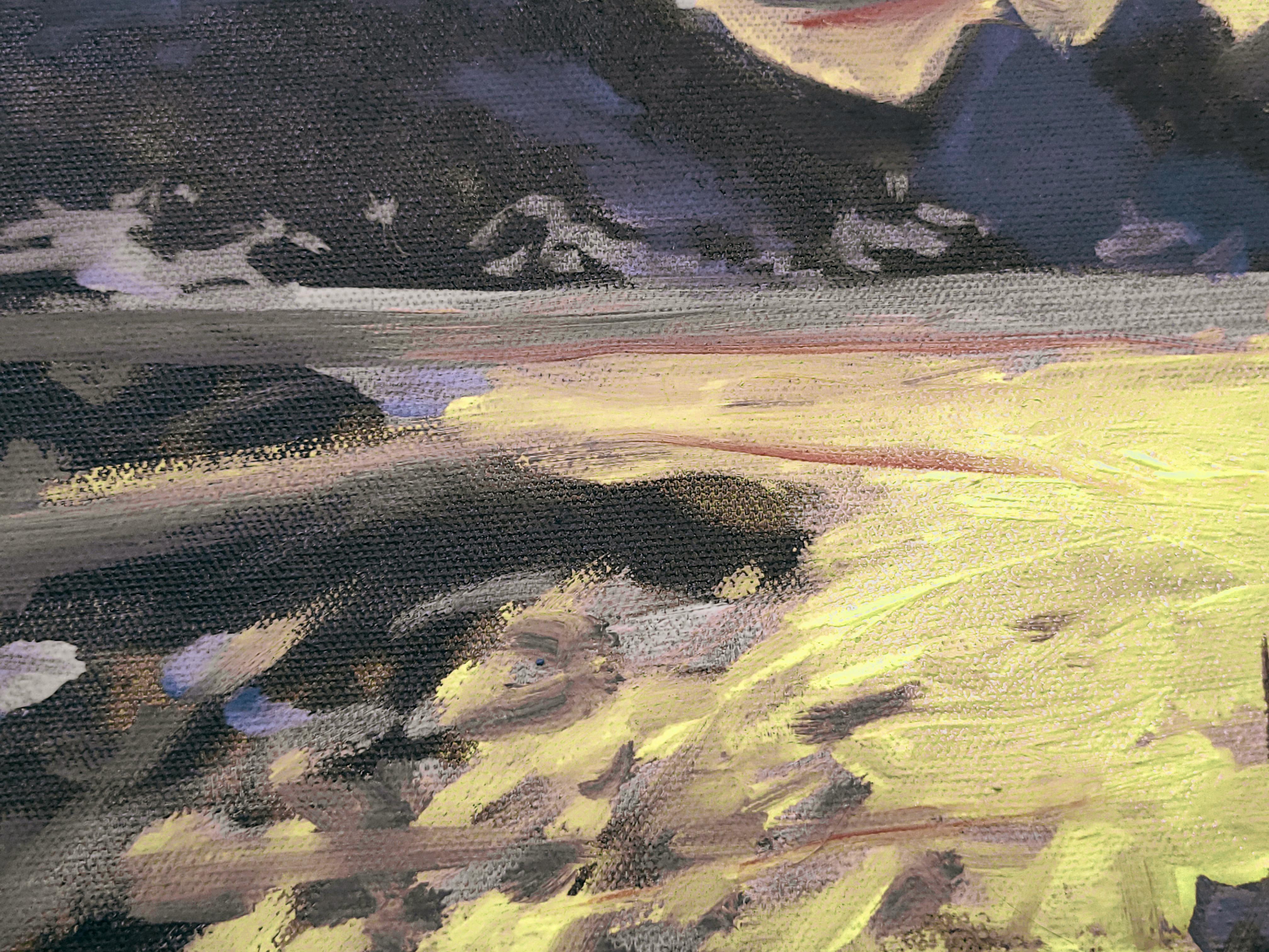 Mattina di Lofoton, Norvegia - Landscape Painting Nero di Tom Irizarry Studio