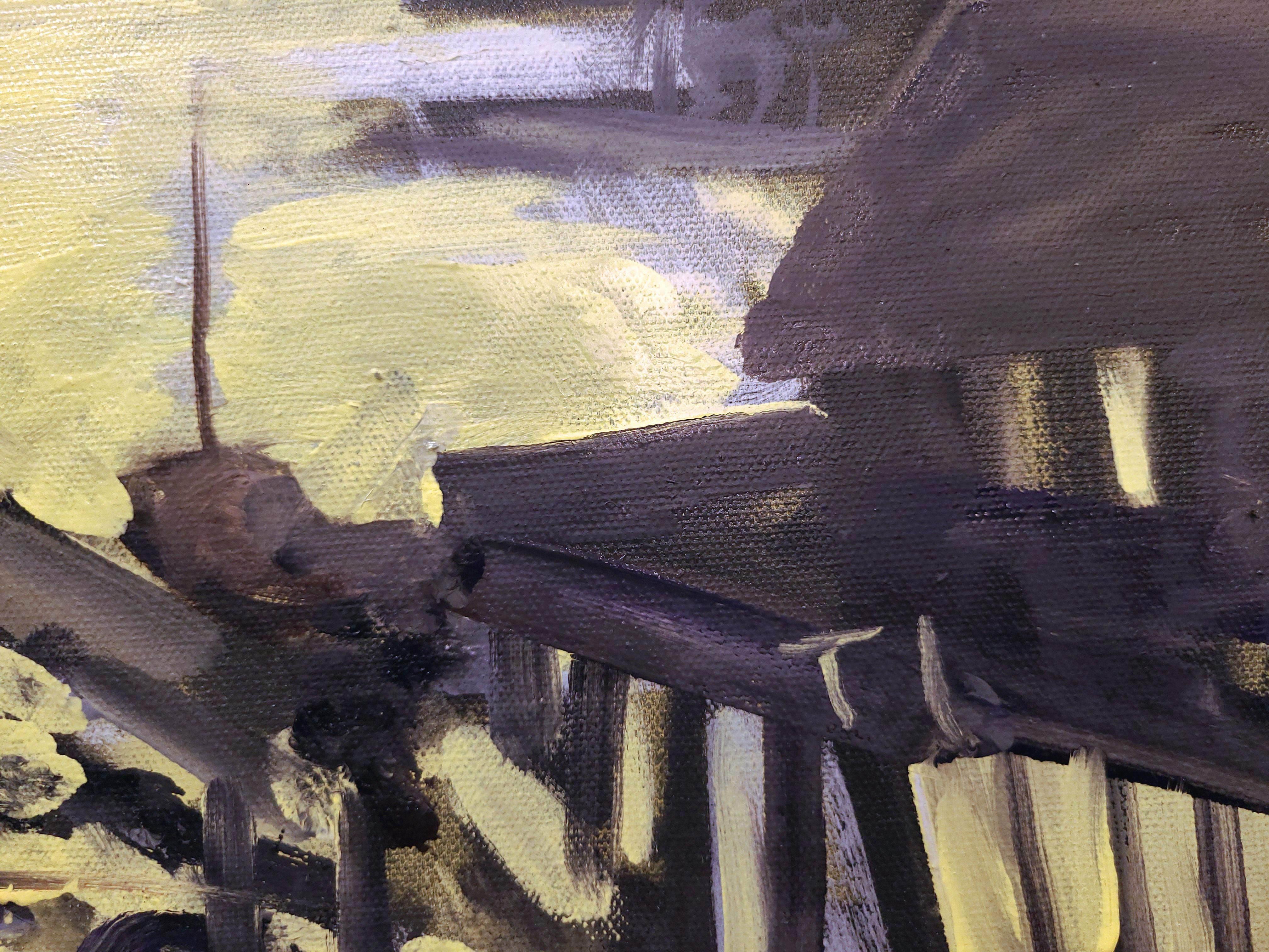 Opera originale verificata di Tom irizarry. Vernice a olio fatta a mano dall'artista, pigmenti su tela, 16 x 20 pollici.
Vista mattutina della catena montuosa di Lofoton, Norvegia. 2024