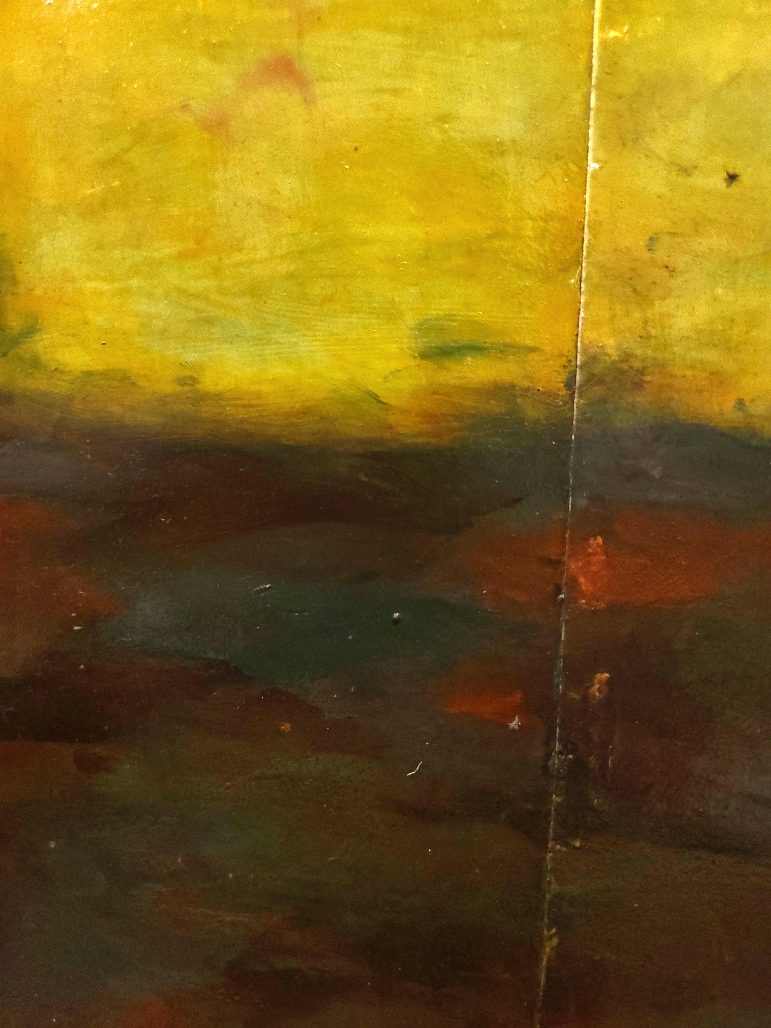 Reliquia di un giorno sommerso Brooklyn - Abstract Painting Arancia di Tom Irizarry Studio