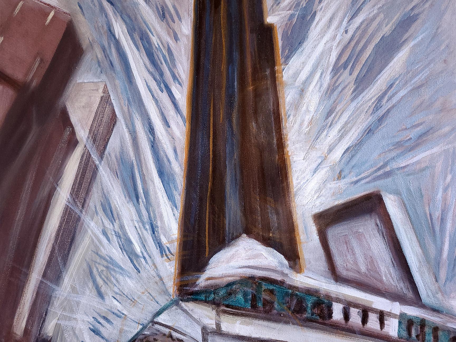The Brooklyn Tower - Purple Landscape Painting by Tom Irizarry Studio
