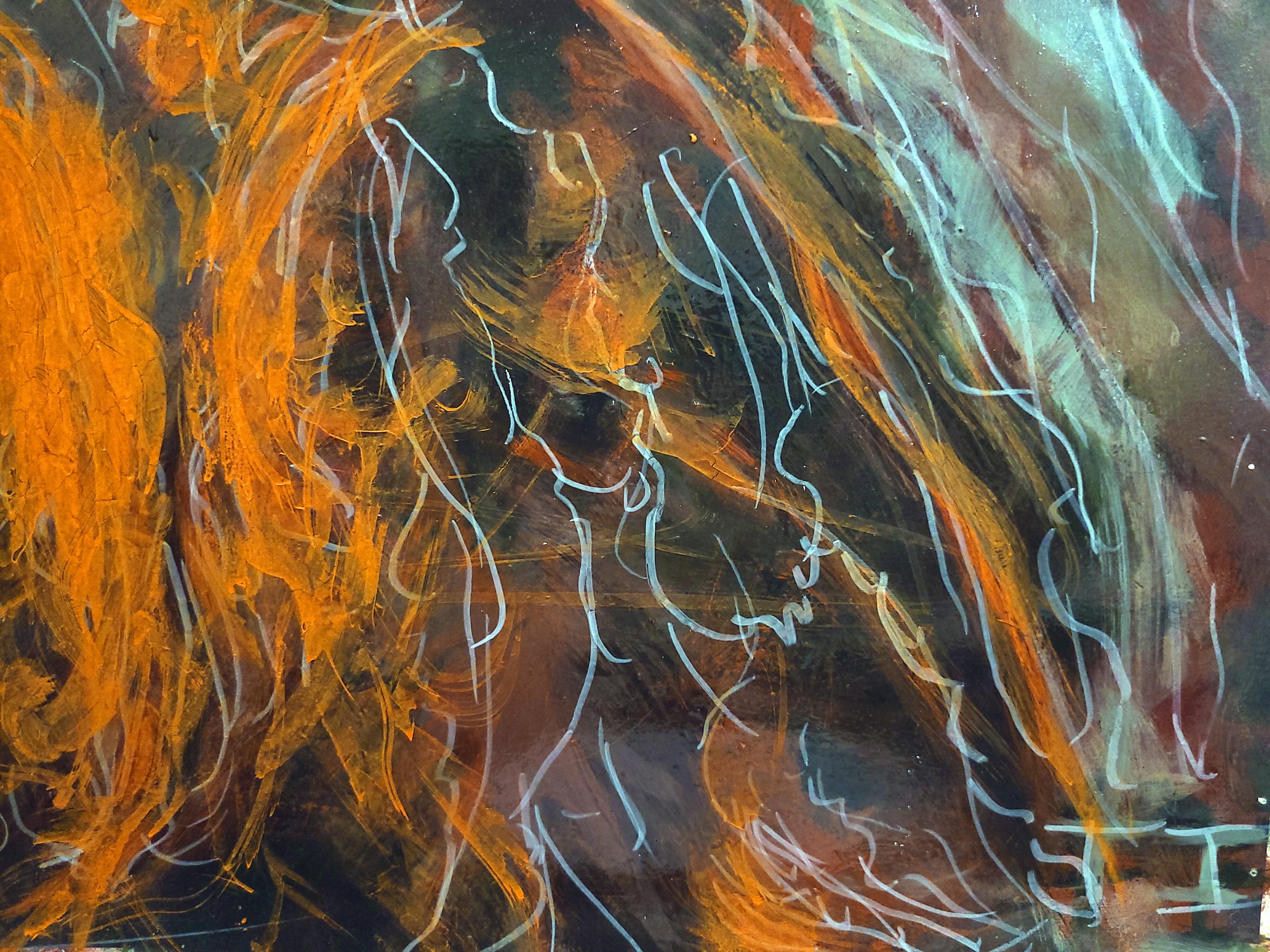 L'agitazione - Abstract Painting Marrone di Tom Irizarry Studio