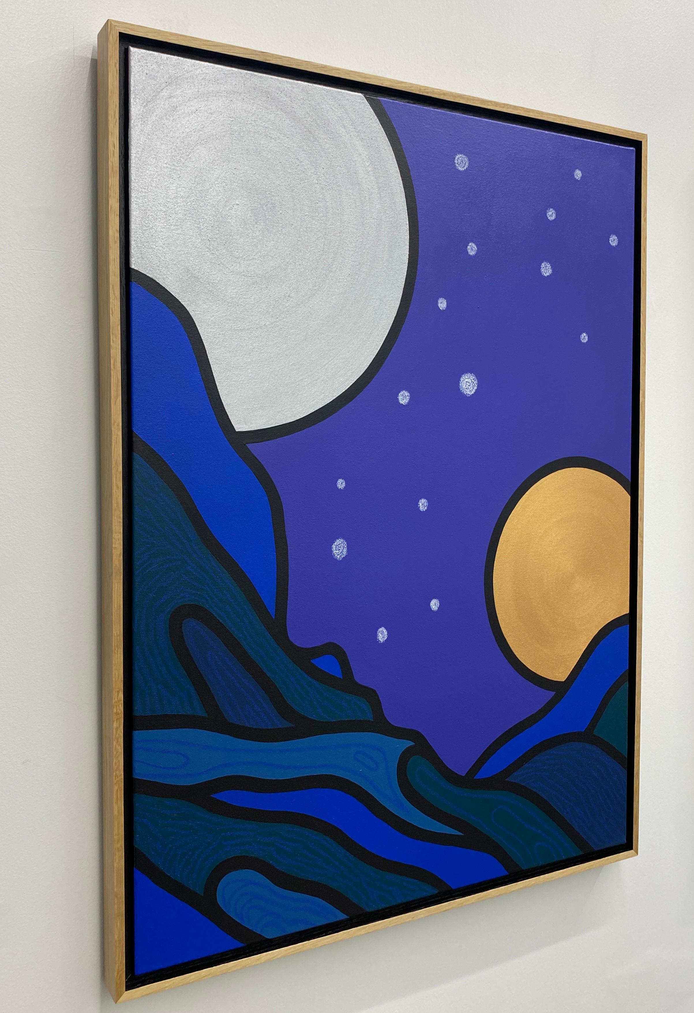 A Night Walk of You, peinture de paysage contemporaine, techniques mixtes sur toile - Contemporain Painting par Tom Jean Webb 