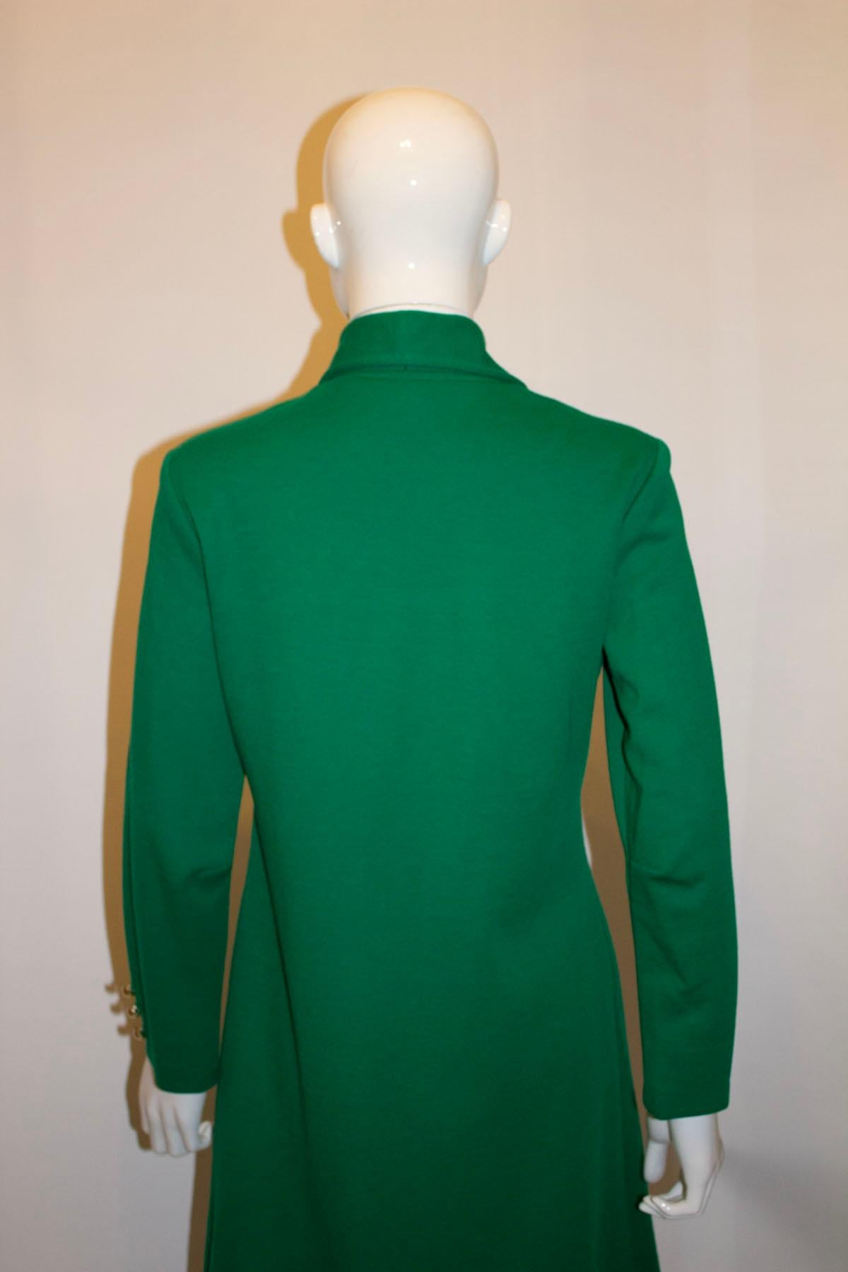 Tom Jones of Mayfair Vintage Green Jersey Dress For Sale 1